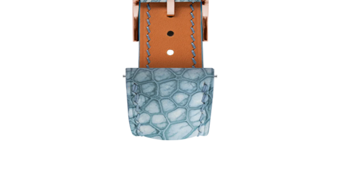 Nubuck Denim Ostrich Leg Signature Strap - Image 9