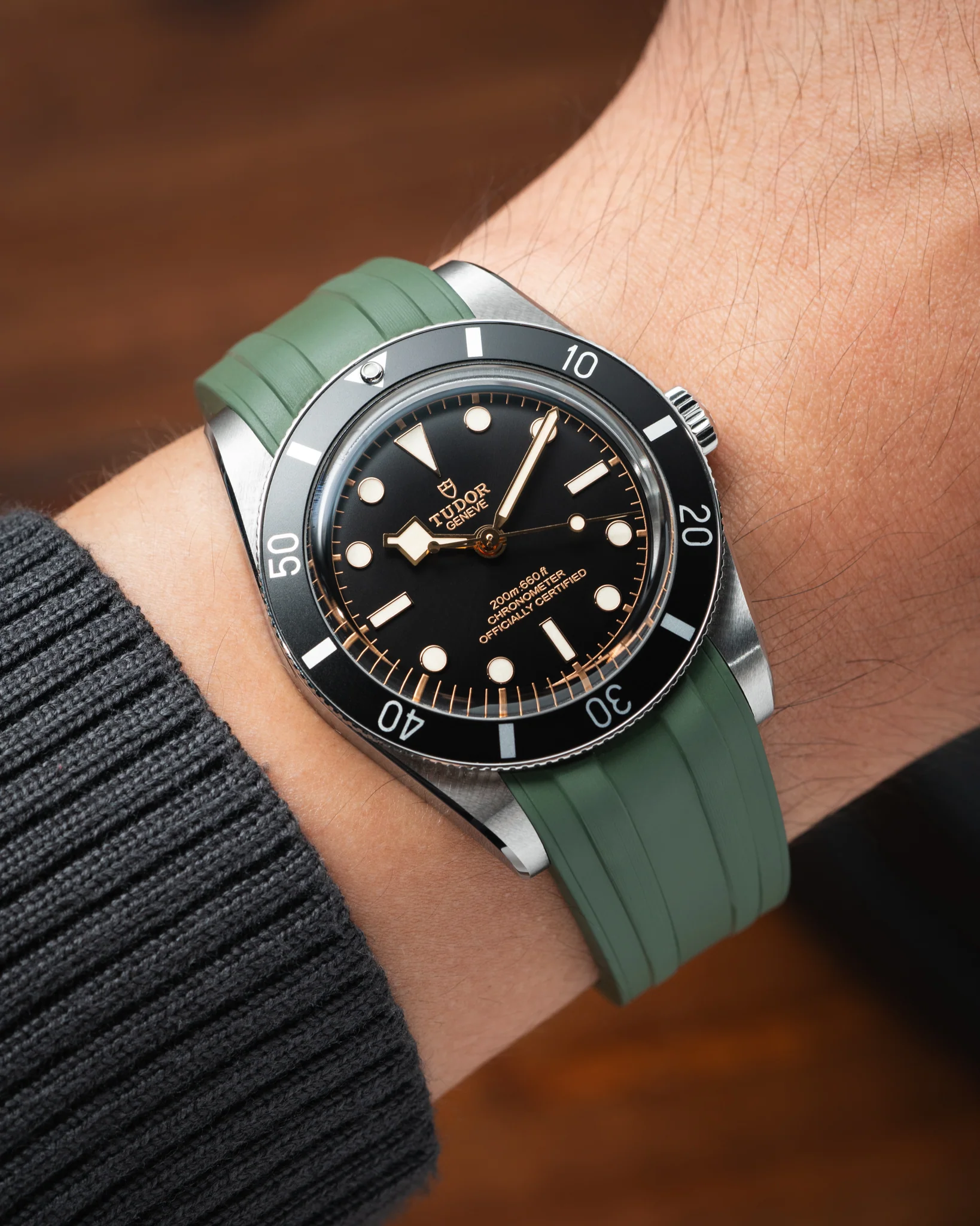 Olive Green CTS Rubber Strap for Tudor BB54 - Image 2