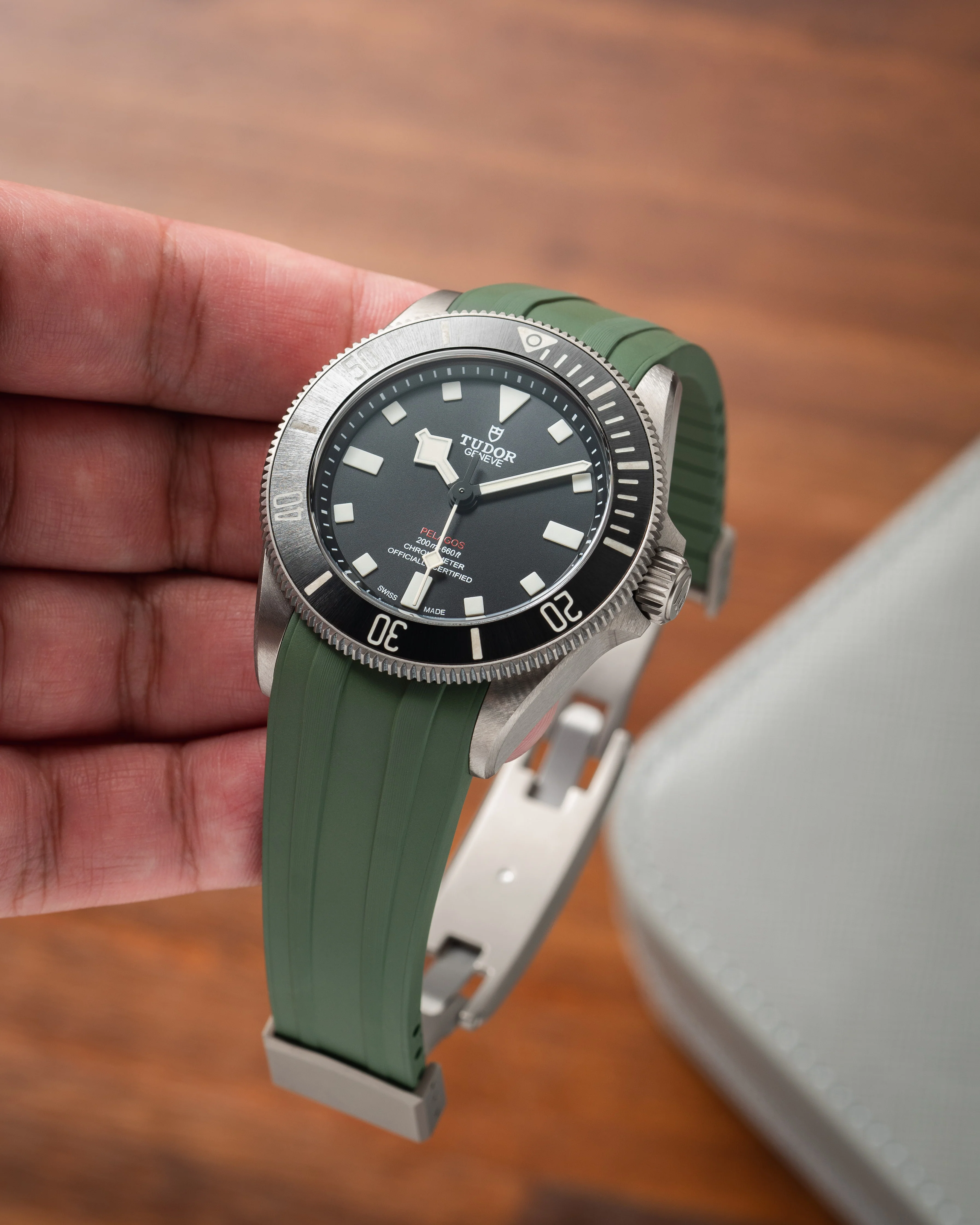 Olive Green CTS Rubber Strap for Tudor Pelagos 39 - Image 2