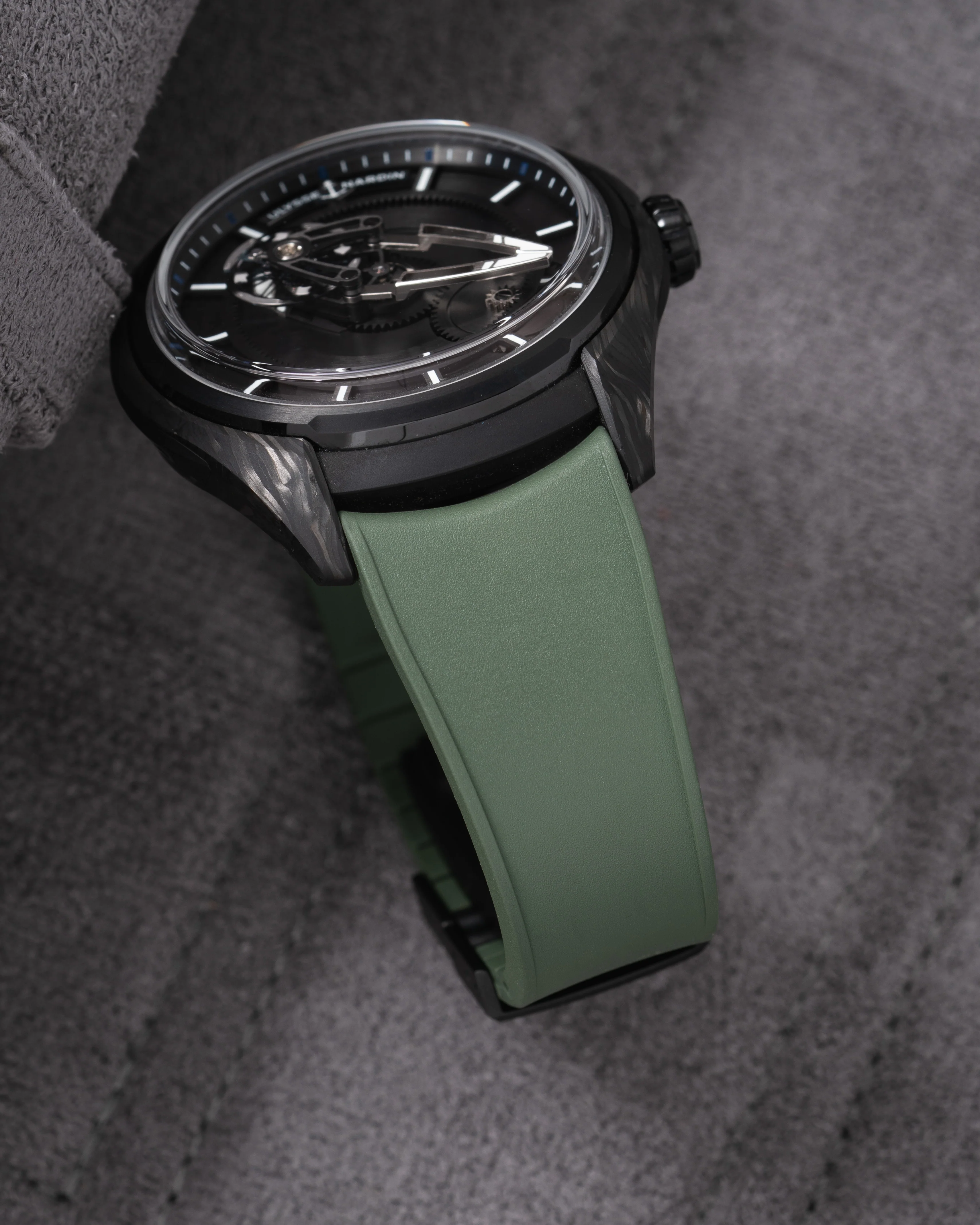 Olive Green Curved CTS Rubber Strap - Image 4