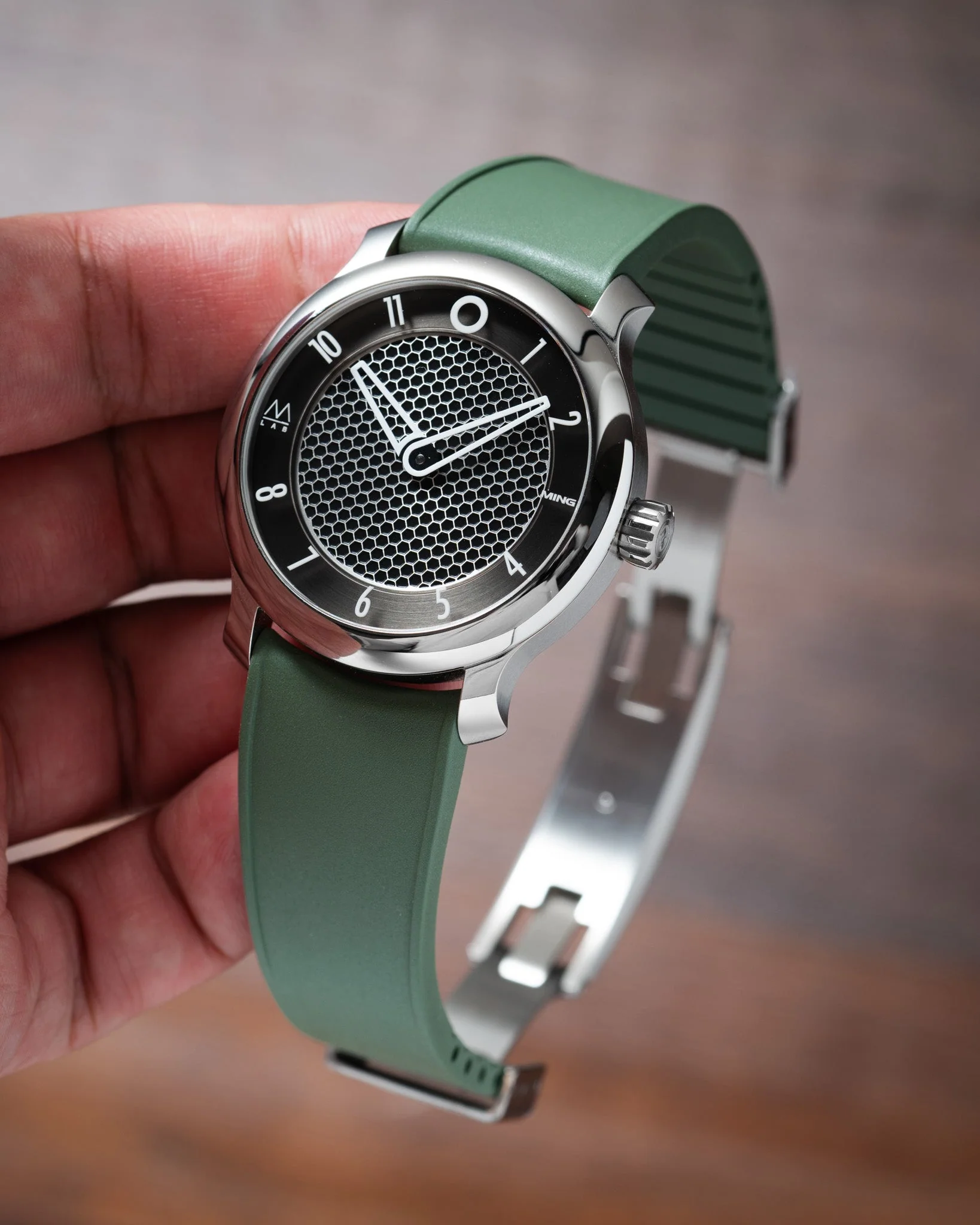 Olive Green Curved CTS Rubber Strap - Image 7