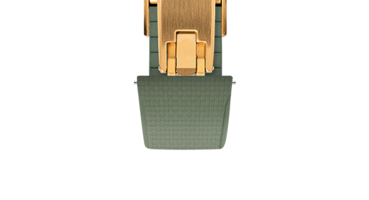 Olive Green Sailcloth CTS Rubber Strap for Cartier Santos de Cartier - Image 10