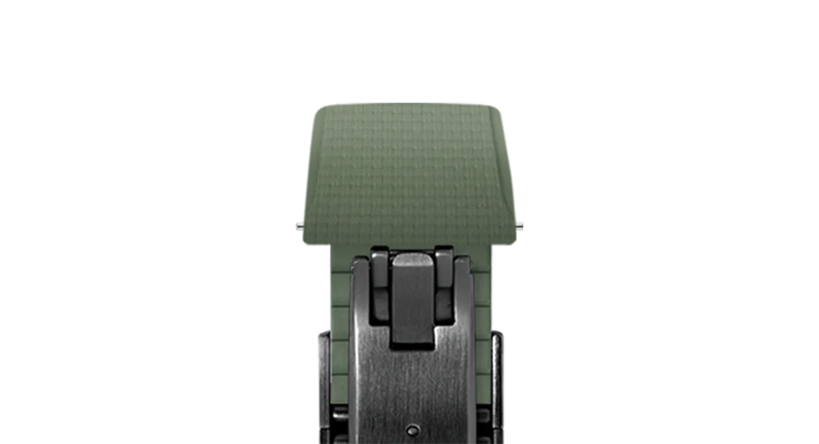 Olive Green Sailcloth CTS Rubber Strap for Cartier Santos de Cartier - Image 11