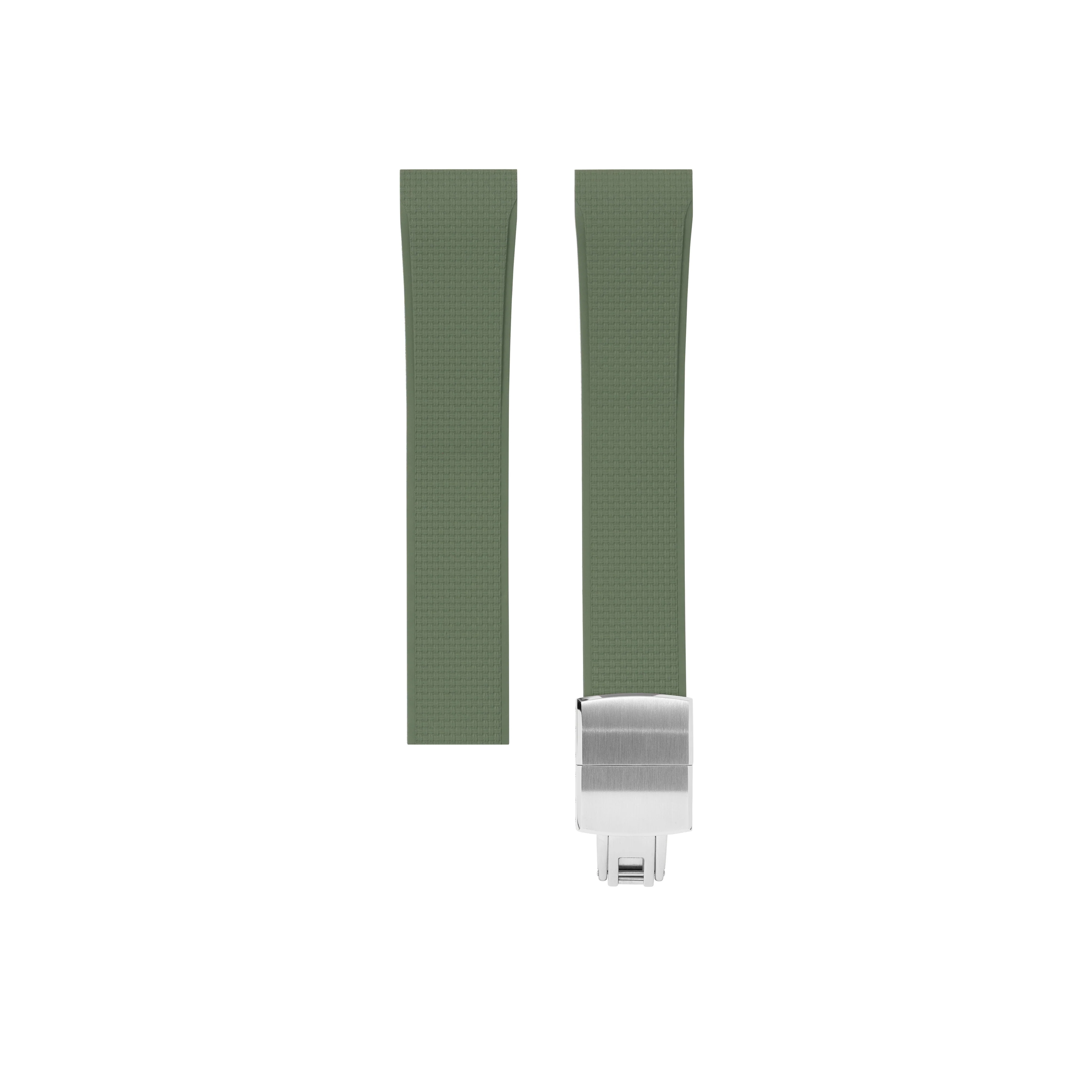 Olive Green Sailcloth CTS Rubber Strap for Cartier Santos de Cartier - Image 4