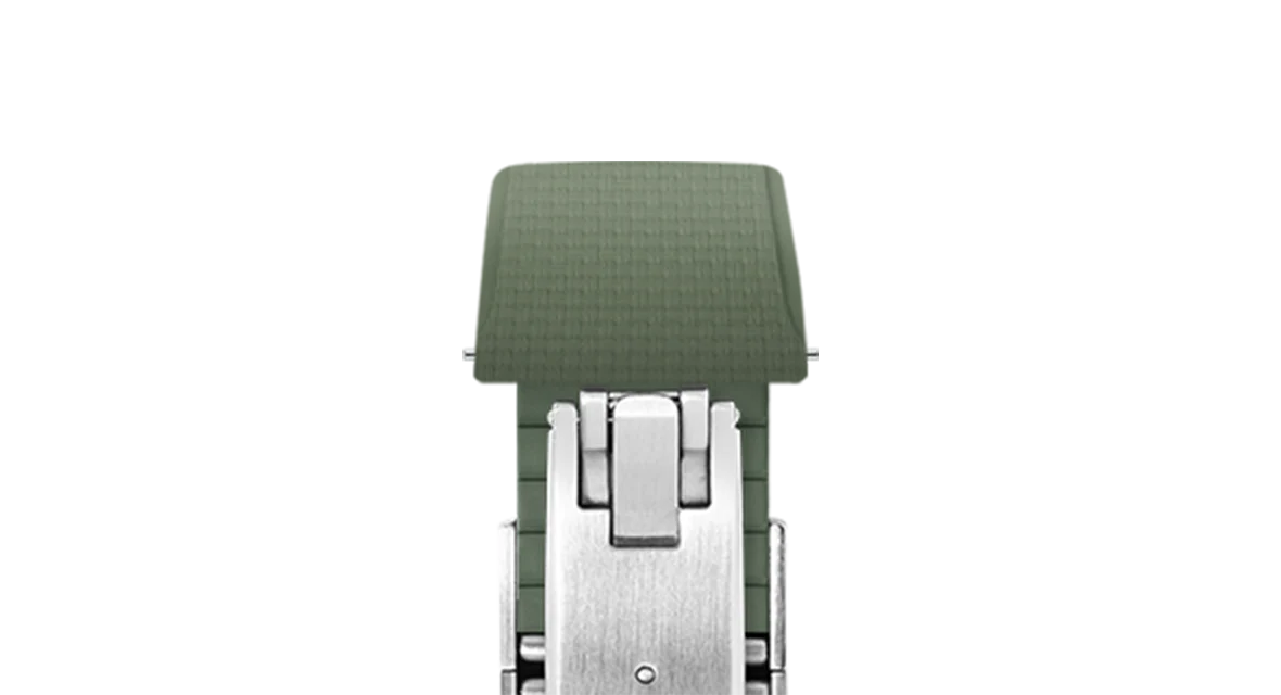 Olive Green Sailcloth CTS Rubber Strap for Cartier Santos de Cartier - Image 5