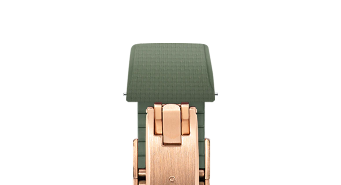 Olive Green Sailcloth CTS Rubber Strap for Cartier Santos de Cartier - Image 7