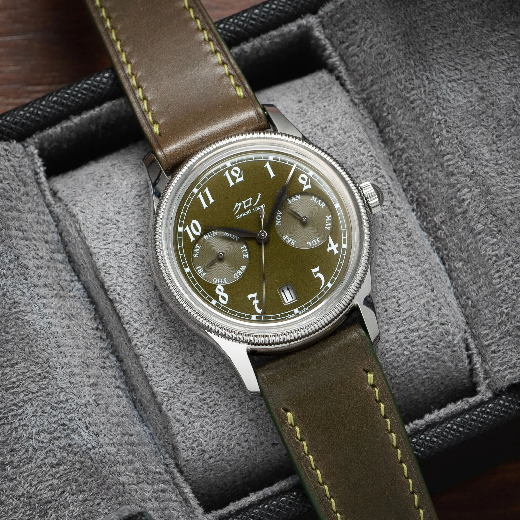 Overstock: Olive Green Shell Cordovan Slim Strap - Image 2