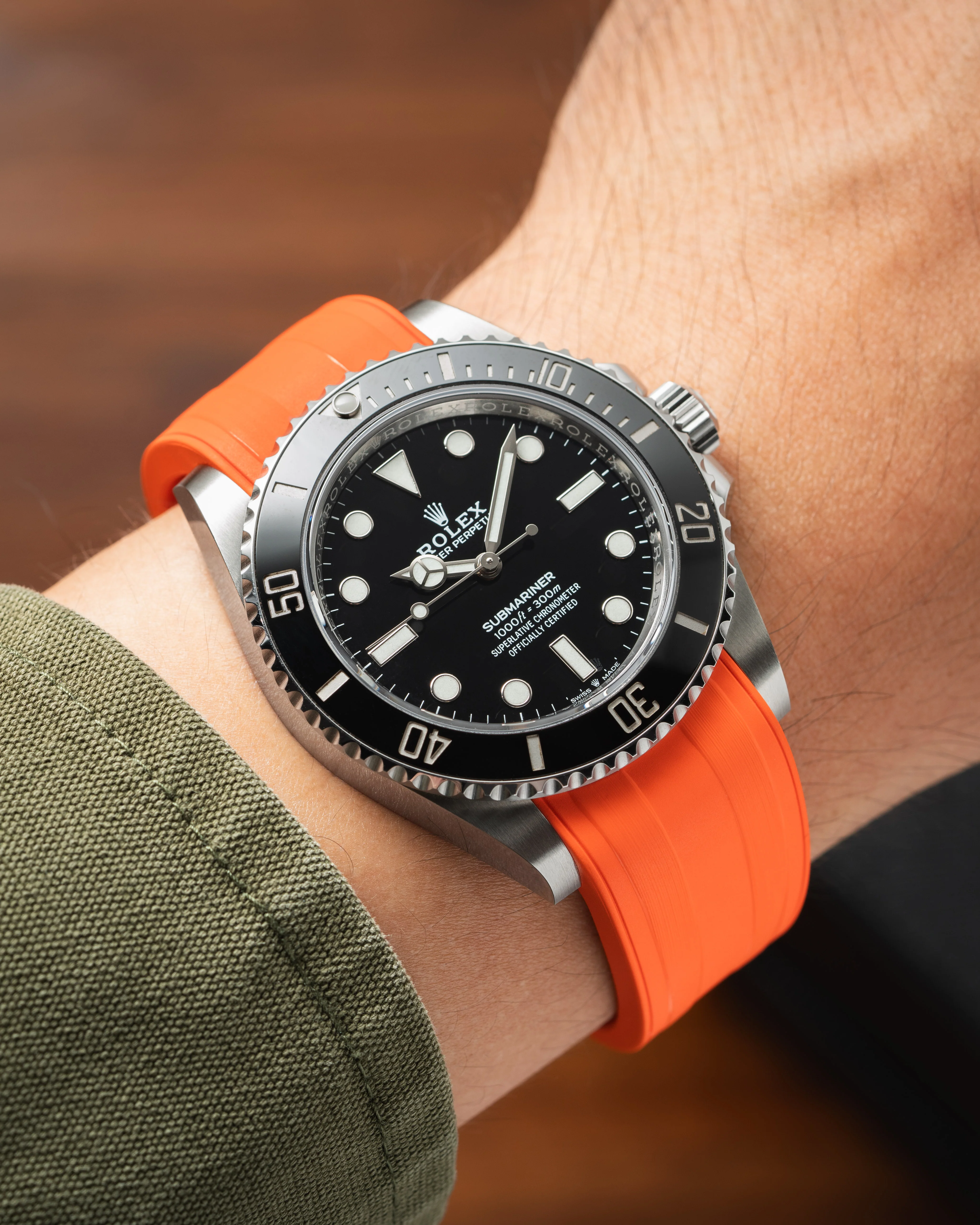 Orange CTS Rubber Strap for Rolex Submariner 41mm - Image 2