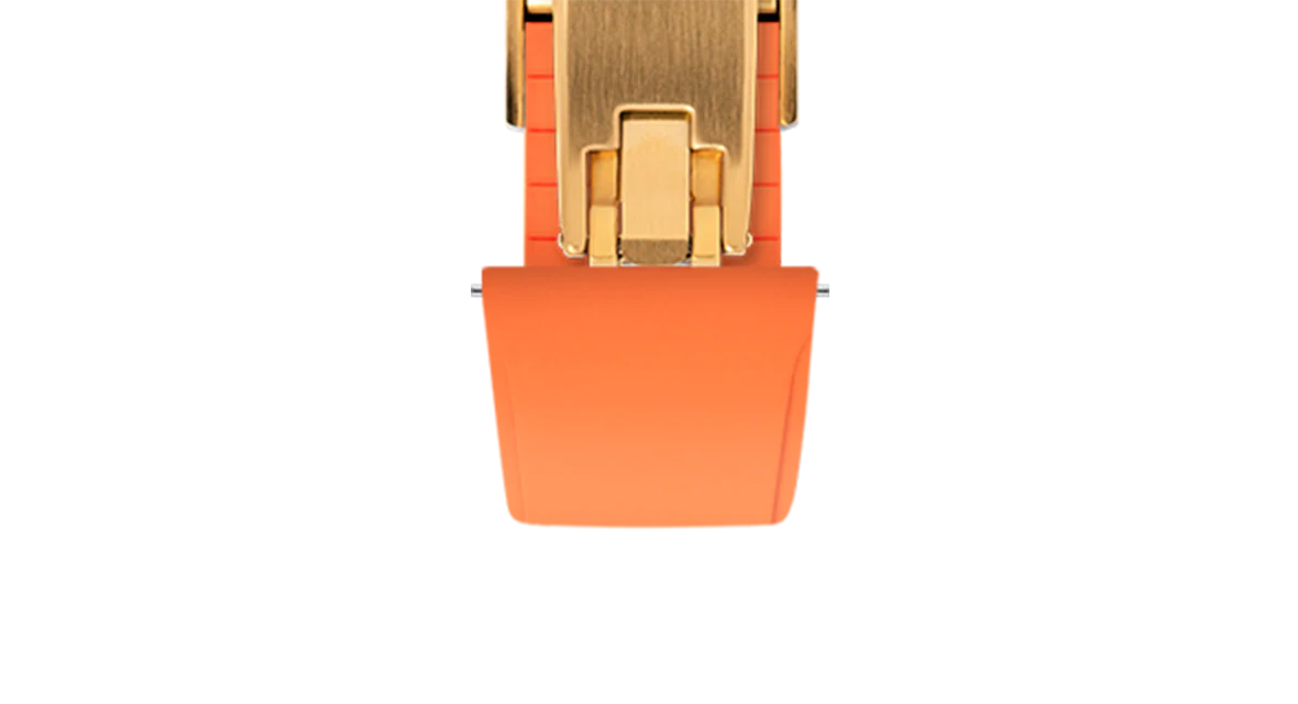 Orange CTS Rubber Strap for Cartier Santos de Cartier - Image 11
