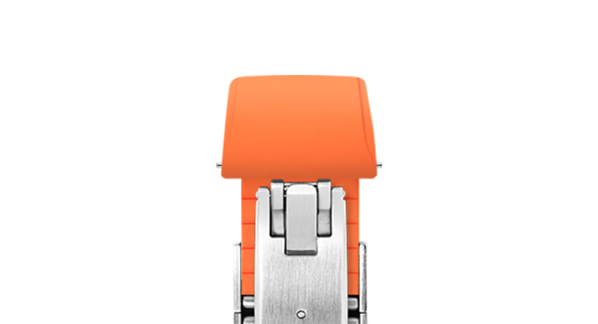 Orange CTS Rubber Strap for Cartier Santos de Cartier - Image 6