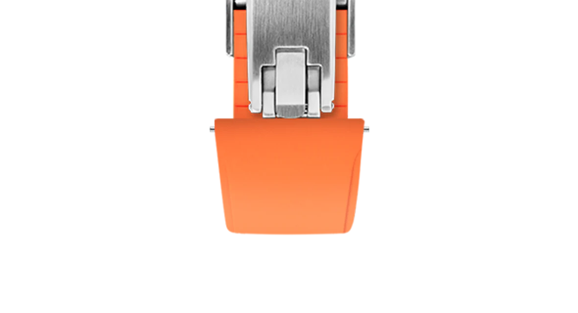 Orange CTS Rubber Strap for Cartier Santos de Cartier - Image 7