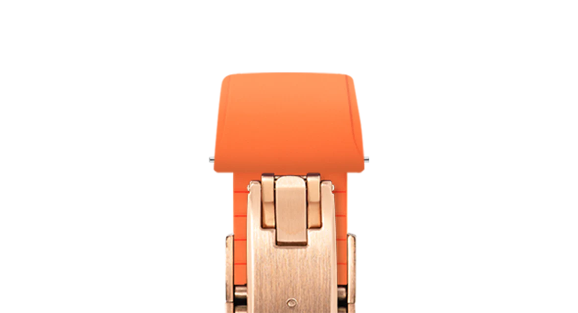 Orange CTS Rubber Strap for Cartier Santos de Cartier - Image 8
