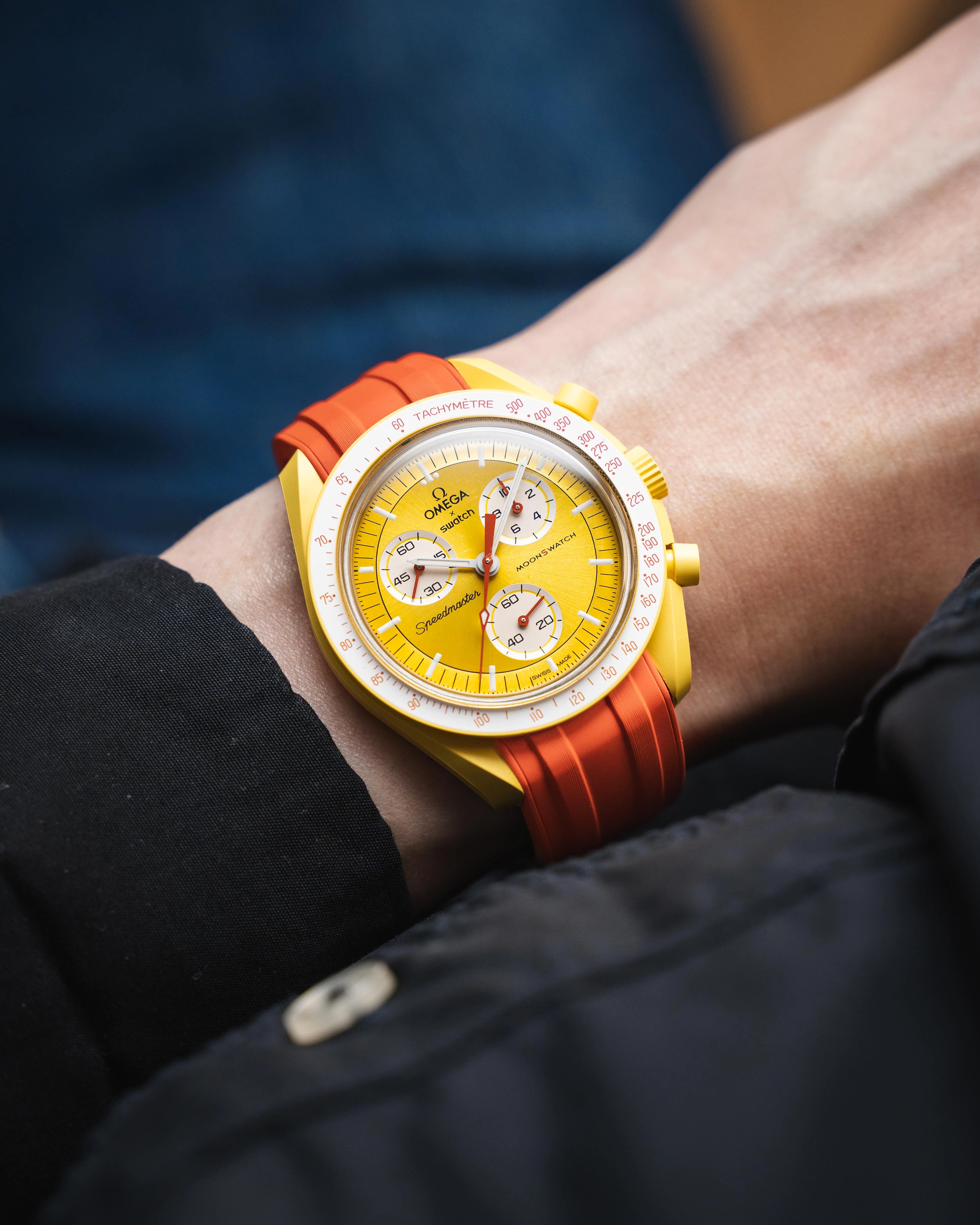 Orange CTS Rubber Strap for Omega Speedmaster & Swatch MoonSwatch - Image 4
