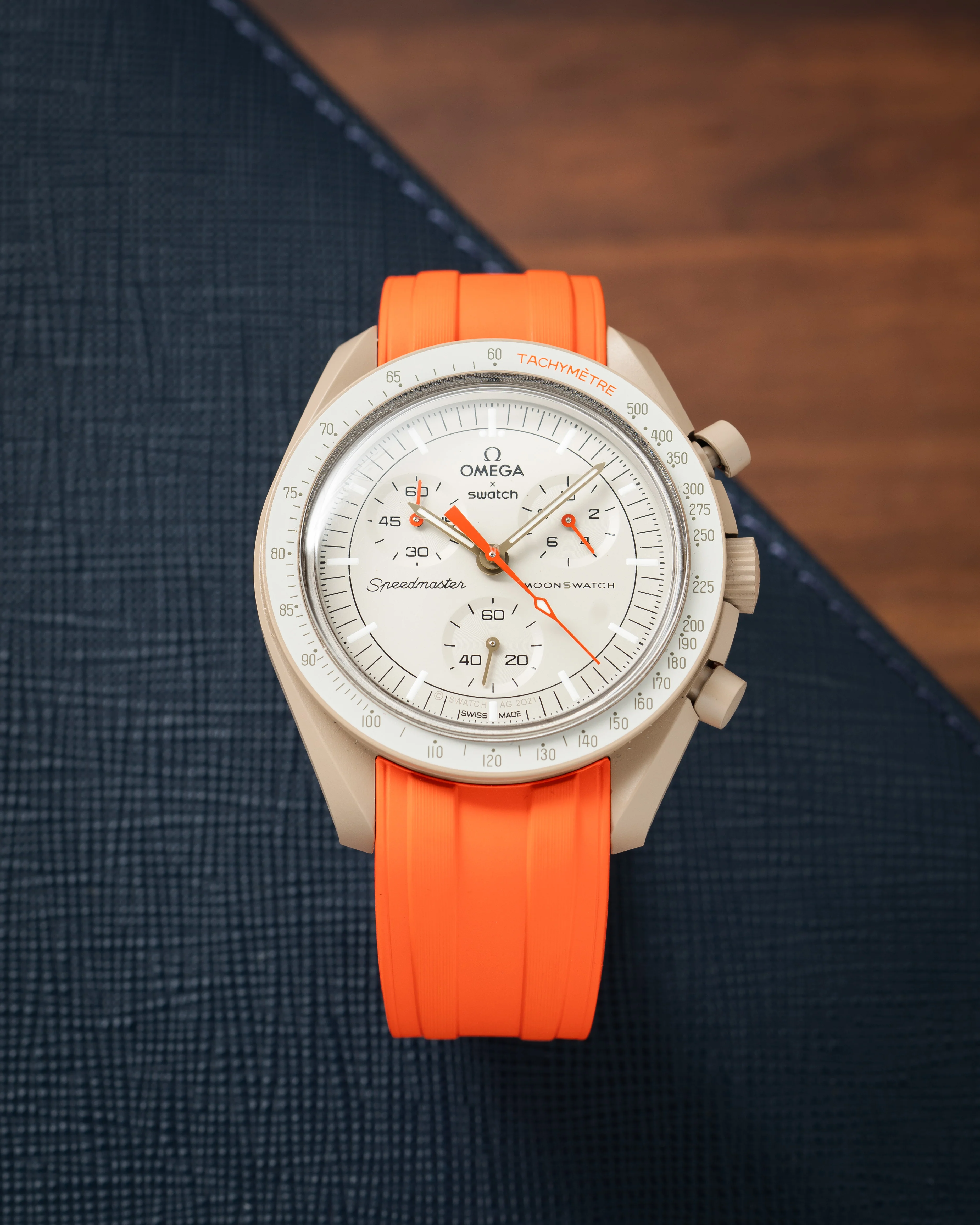 Orange CTS Rubber Strap for Omega Speedmaster & Swatch MoonSwatch - Image 6