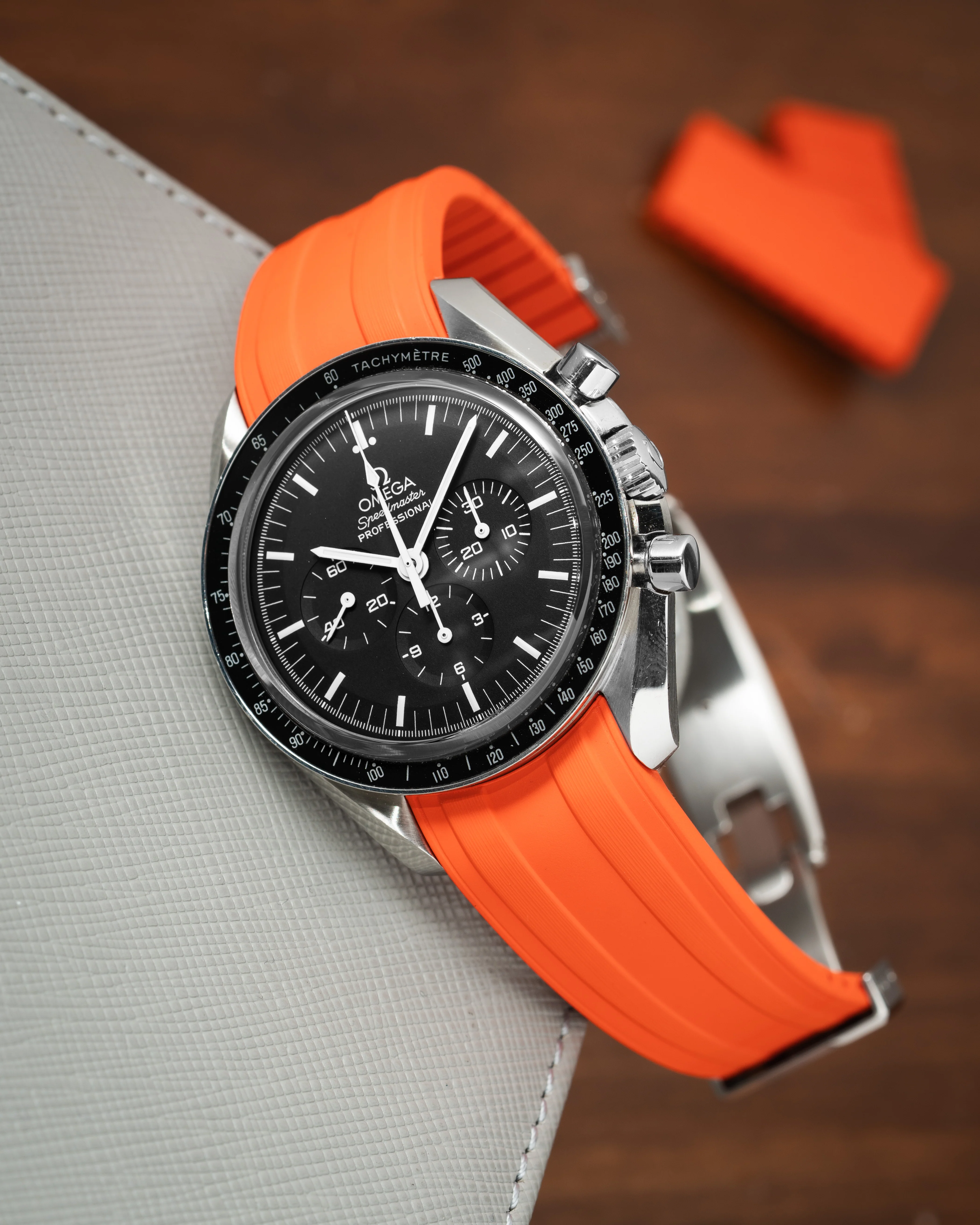 Orange CTS Rubber Strap for Omega Speedmaster & Swatch MoonSwatch - Image 7