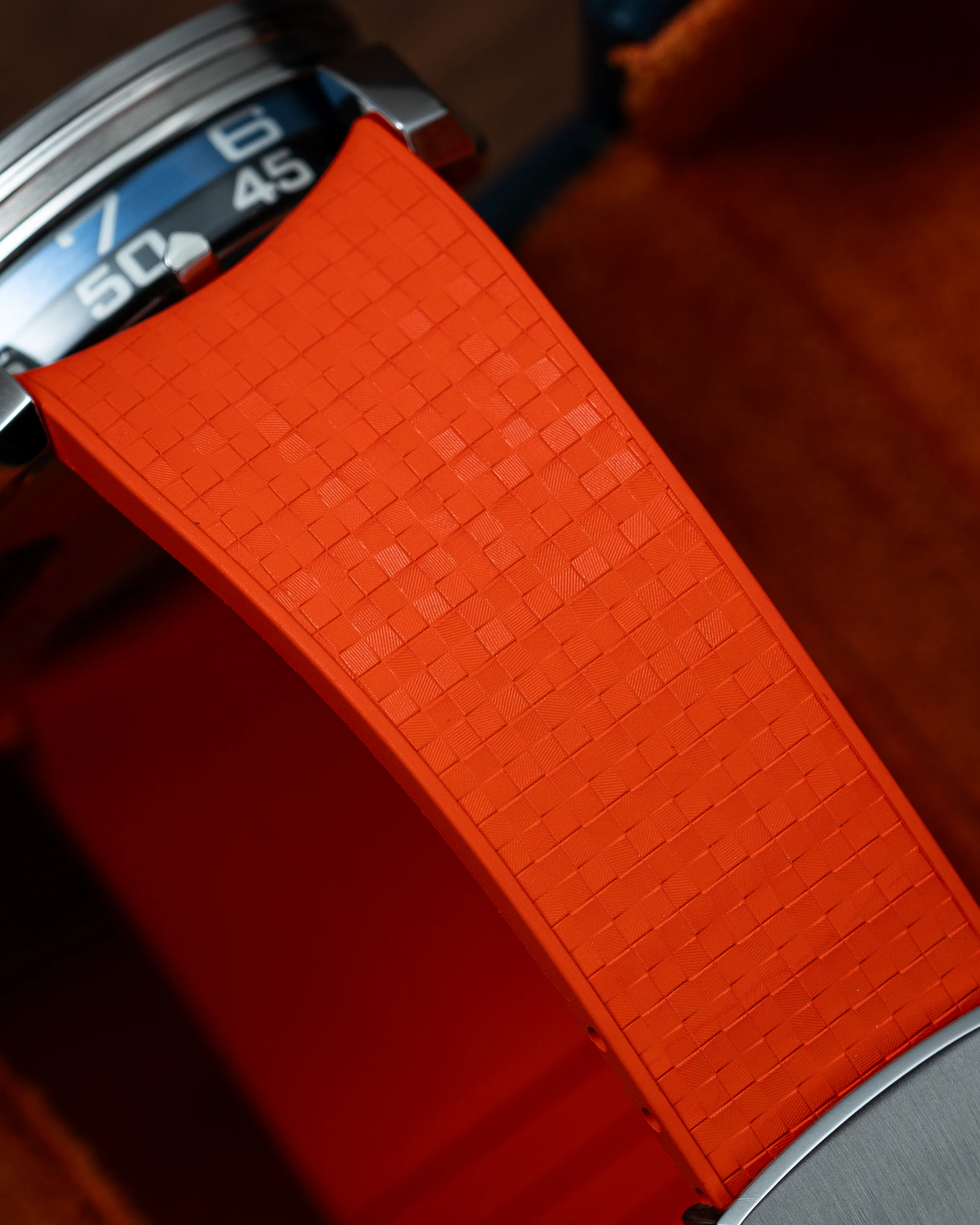Orange Curved CTS Rubber Strap for MB&F MAD1 - Image 5