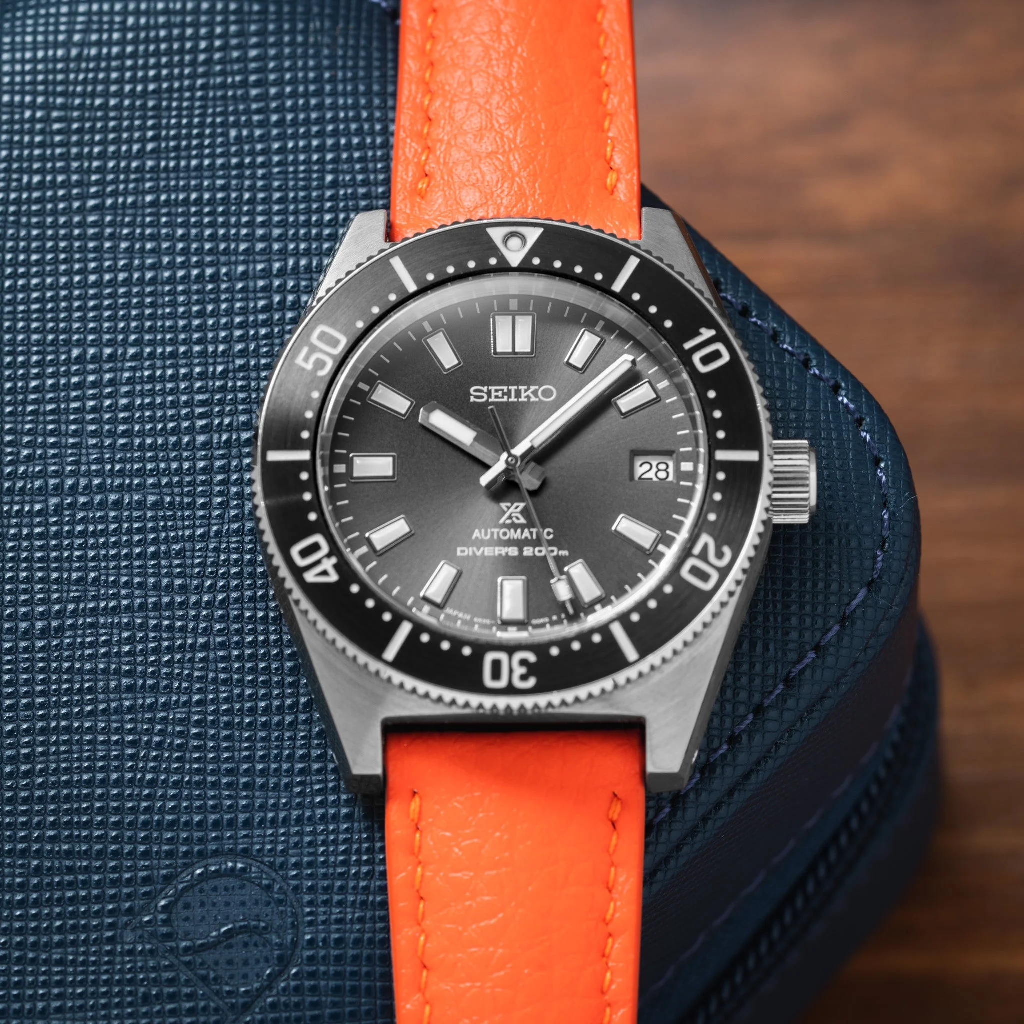 Overstock: Orange Rubberised Leather (Togo) Signature Strap - Image 2