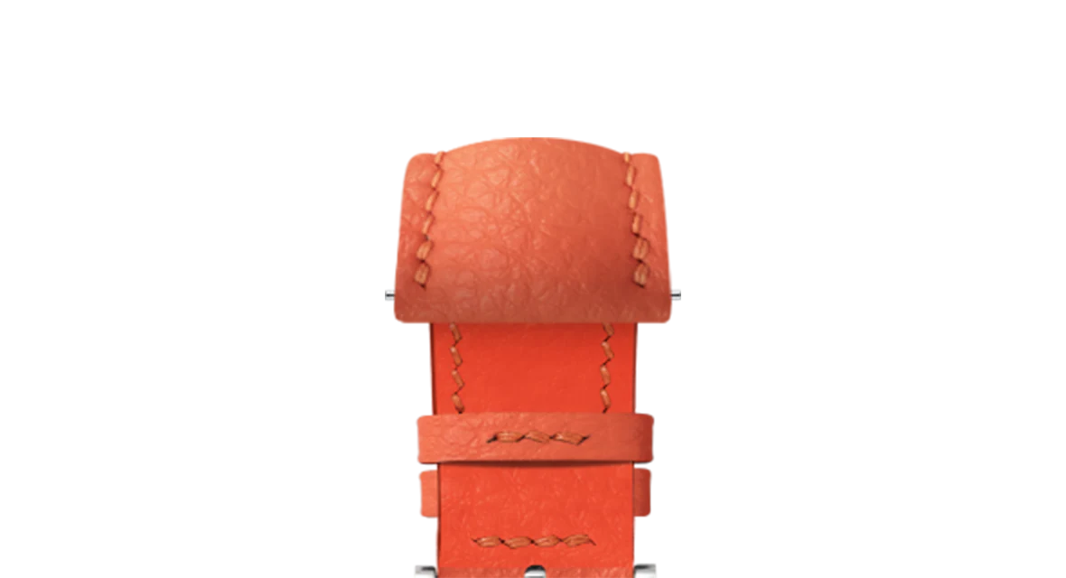 Overstock: Orange Rubberised Leather (Togo) Signature Strap - Image 6