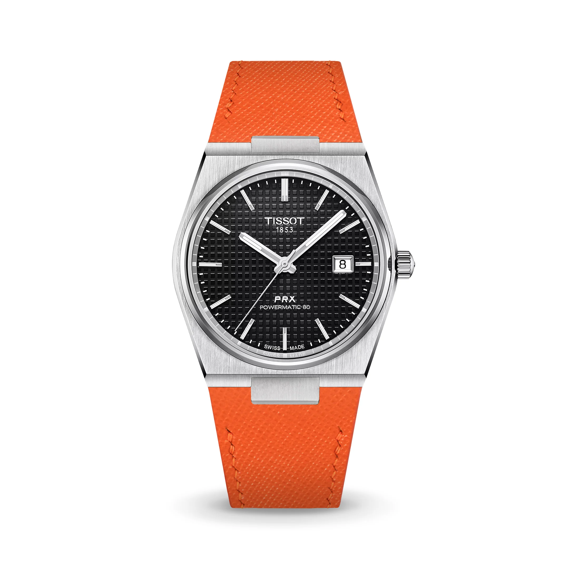 Orange Saffiano Strap for Tissot PRX
