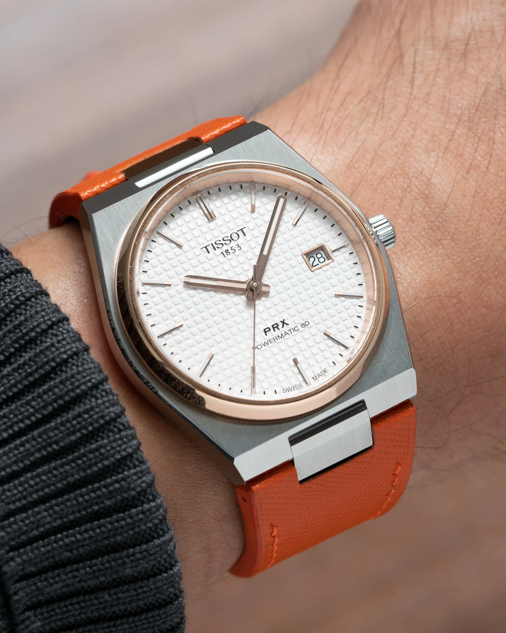 Orange Saffiano Strap for Tissot PRX - Image 4