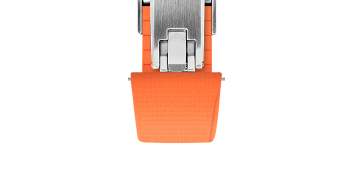 Orange Sailcloth CTS Rubber Strap for Cartier Santos de Cartier - Image 7