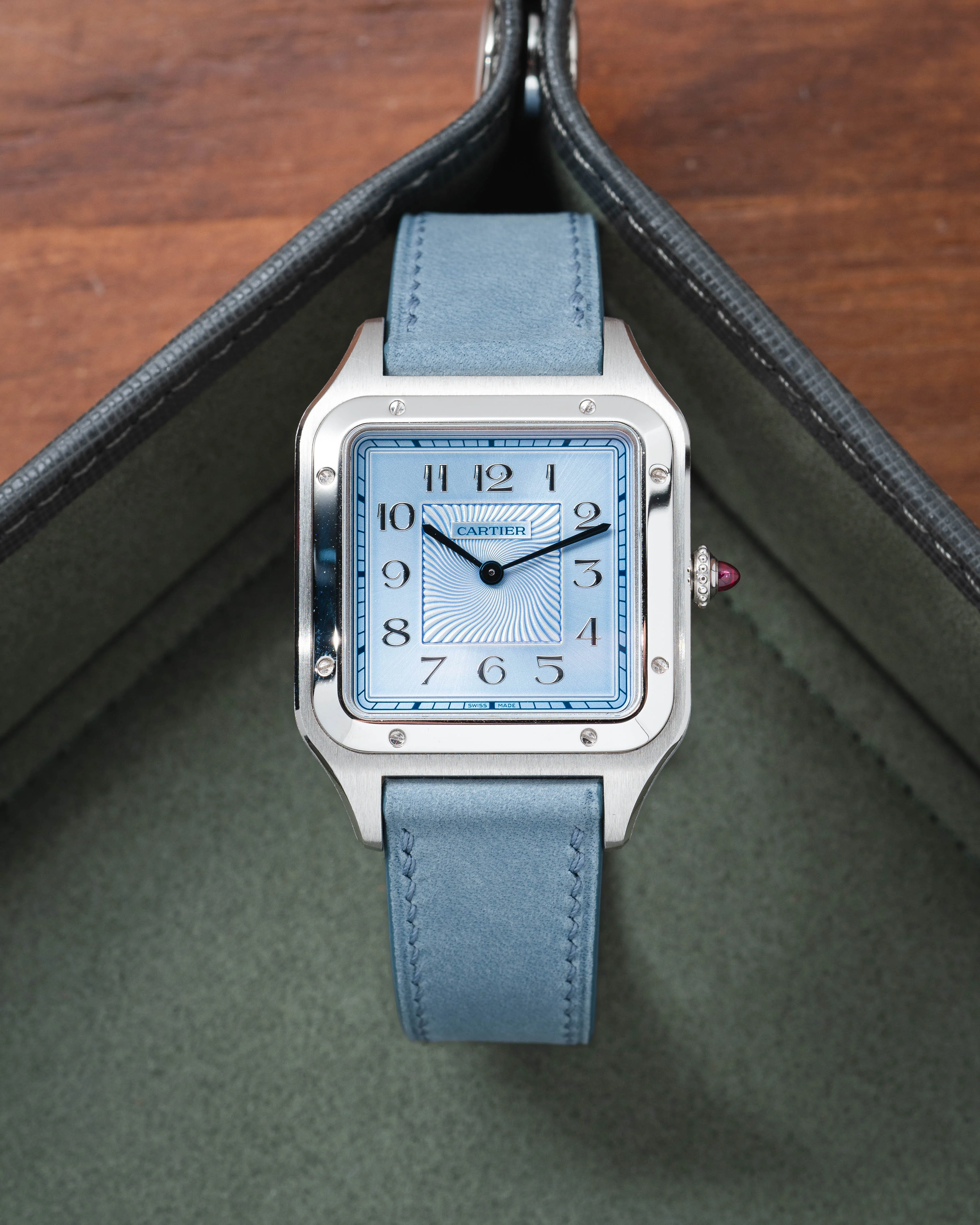Overstock: Pastel Blue Nubuck Slim Strap - Image 3