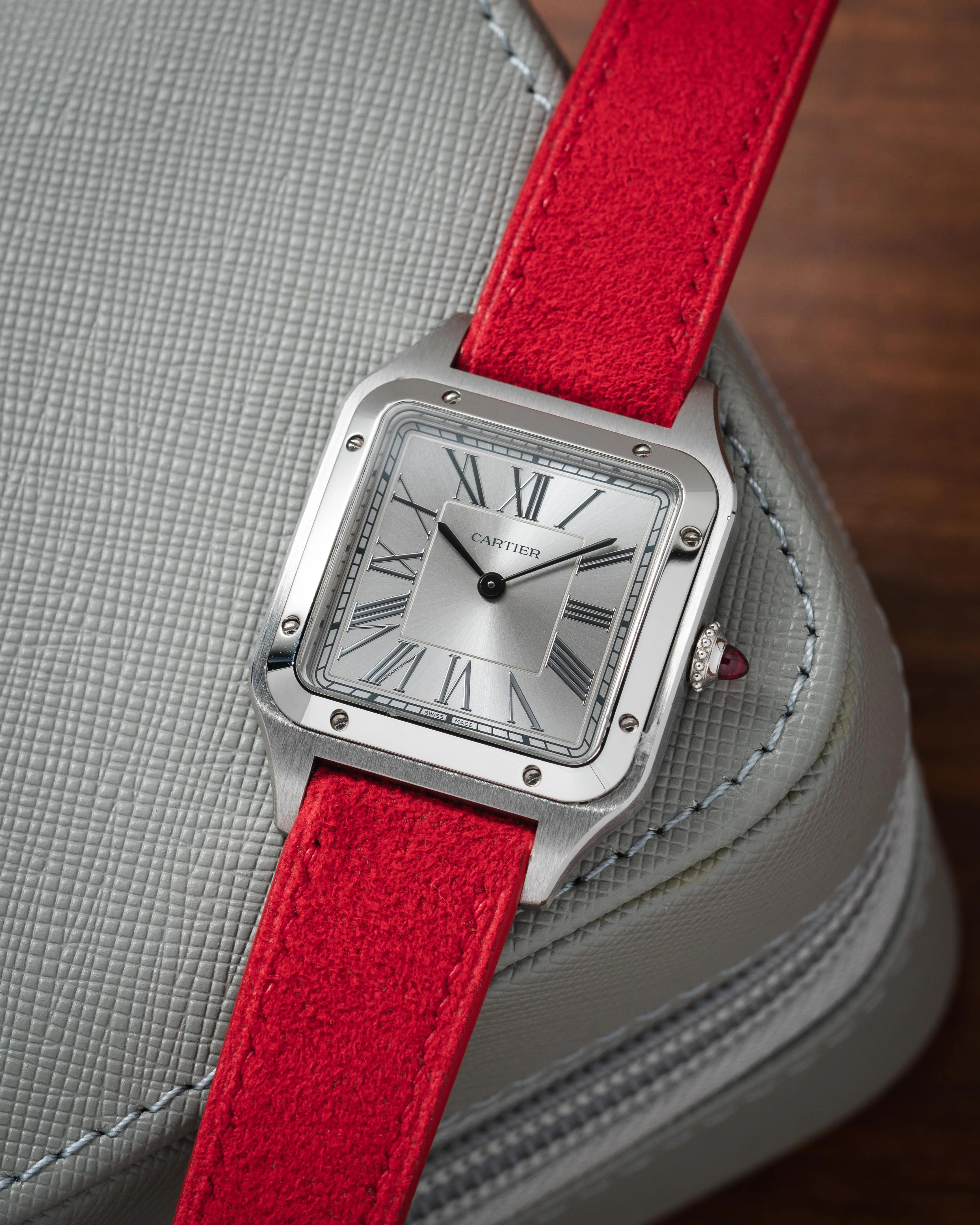 Overstock: Red Alcantara Slim Strap - Image 3