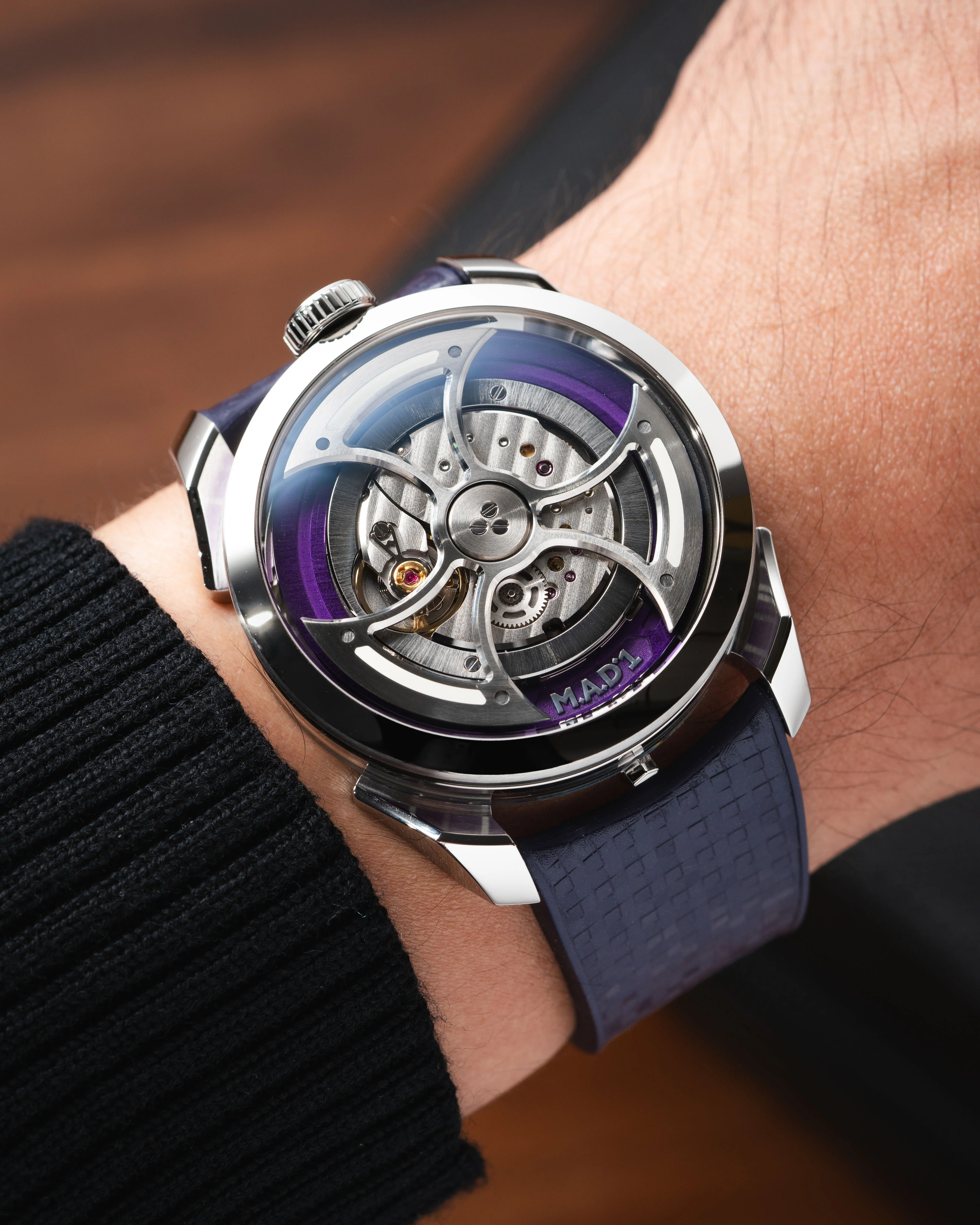 Purple Curved CTS Rubber Strap for MB&F MAD1 - Image 2