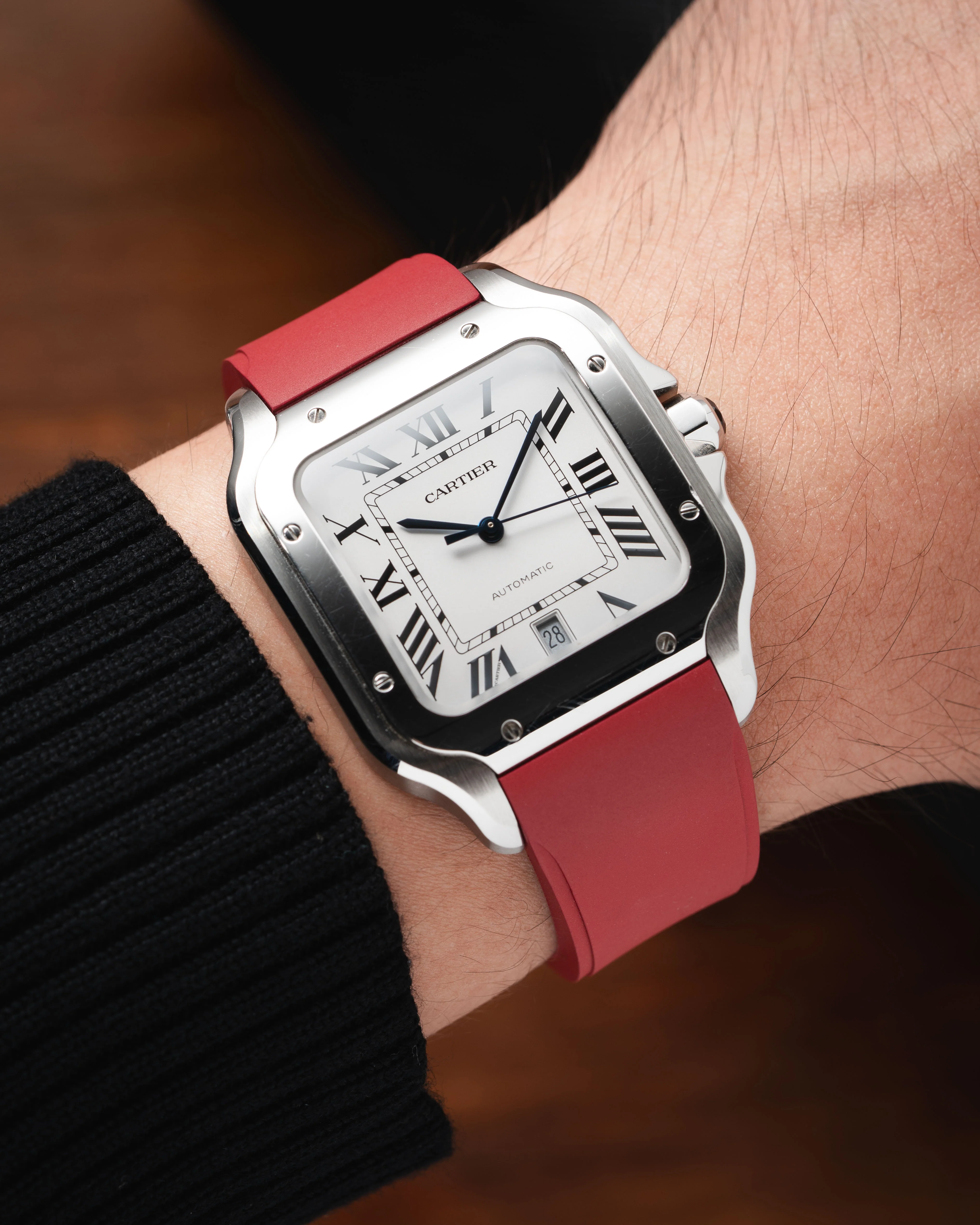 Red CTS Rubber Strap for Cartier Santos de Cartier - Image 3