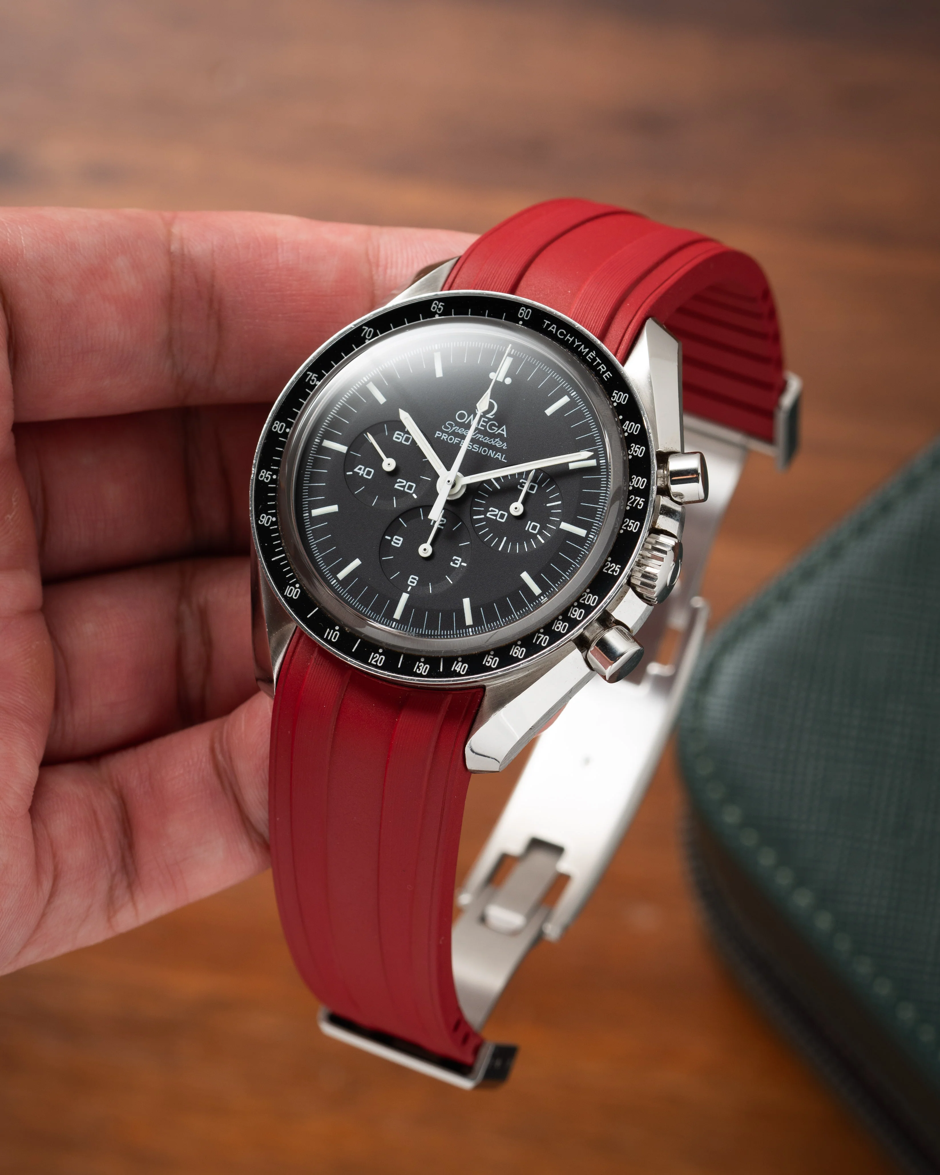 Red CTS Rubber Strap for Omega Speedmaster & Swatch MoonSwatch - Image 5