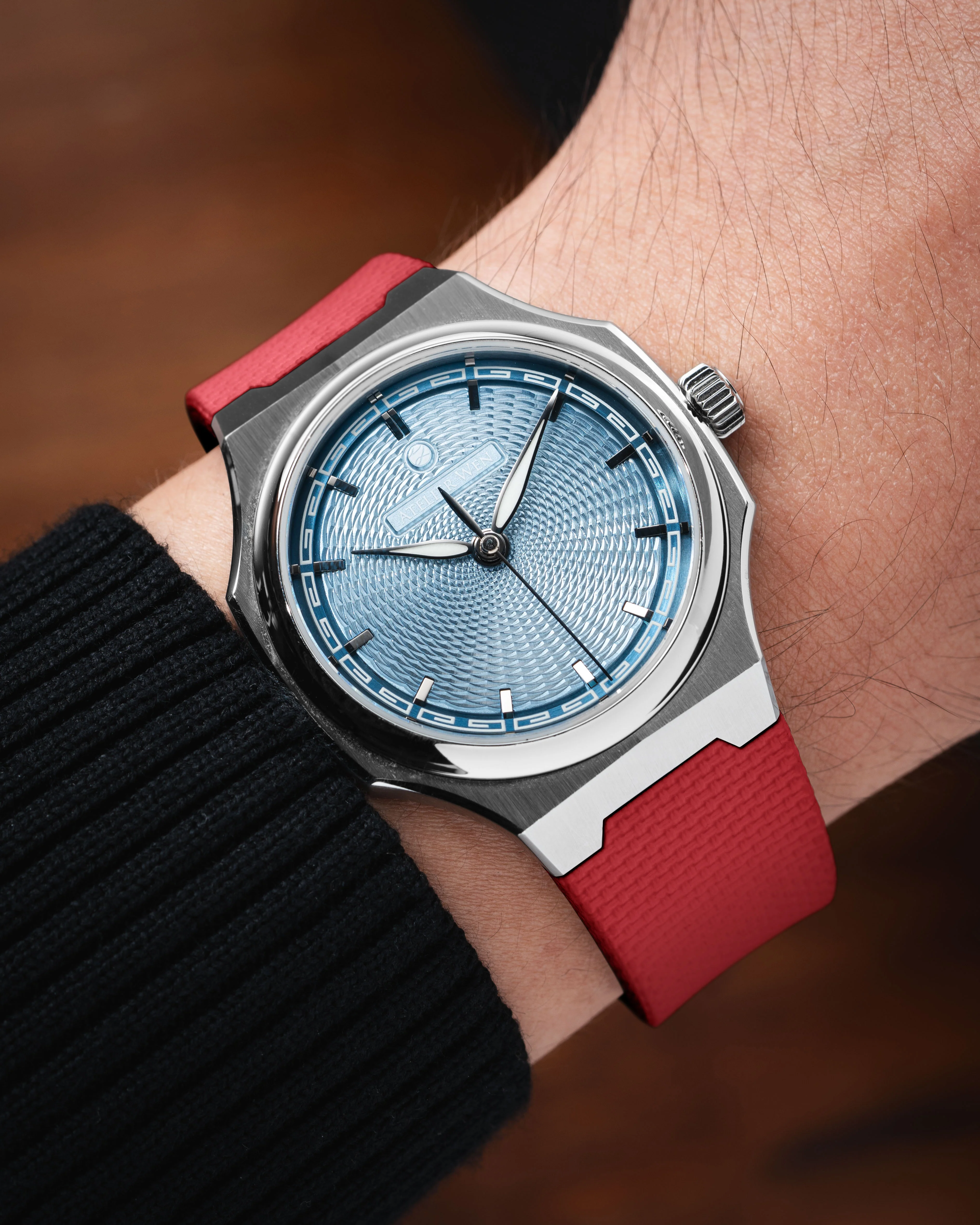Red Sailcloth CTS Rubber Strap for Atelier Wen Perception - Image 2