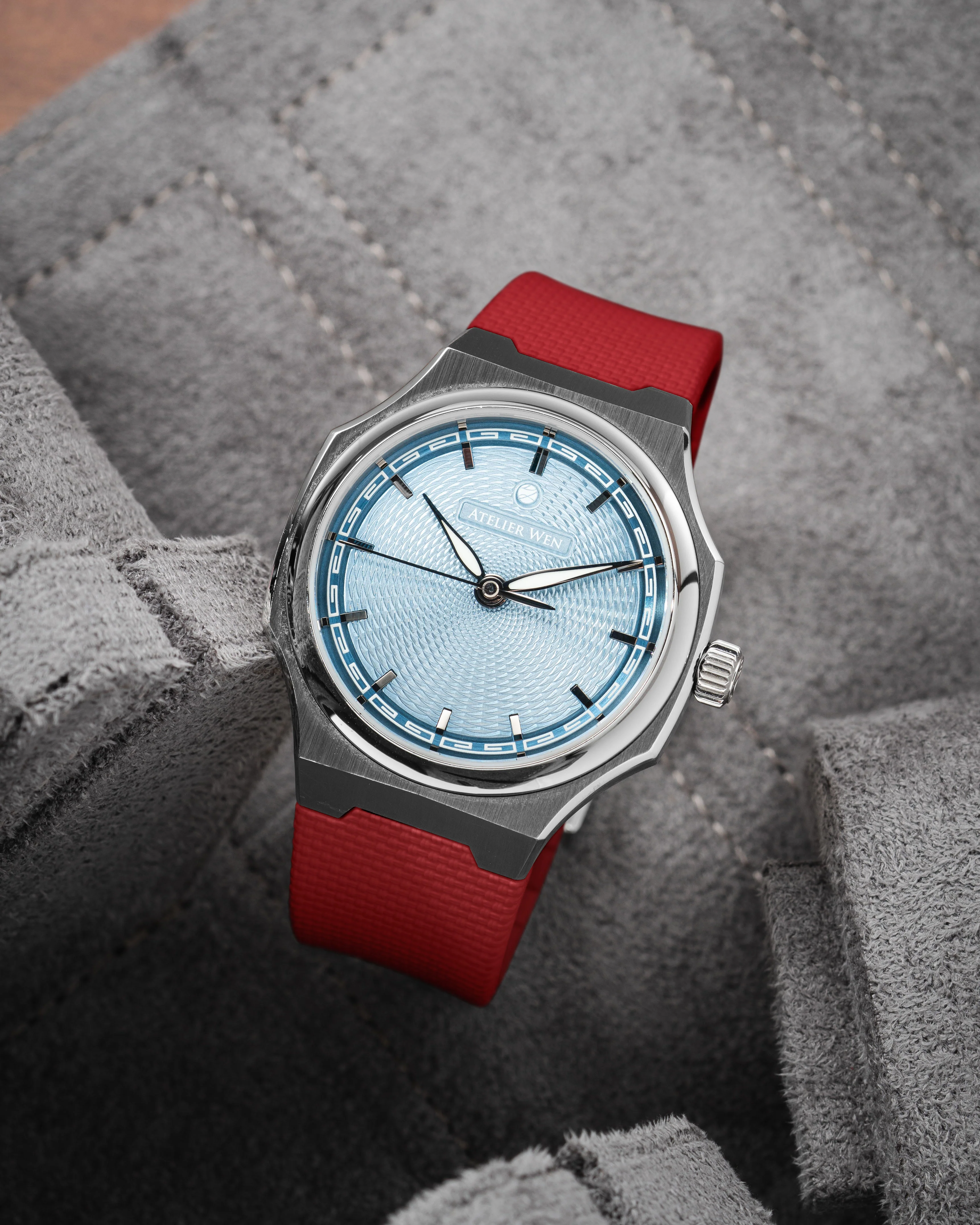 Red Sailcloth CTS Rubber Strap for Atelier Wen Perception - Image 4