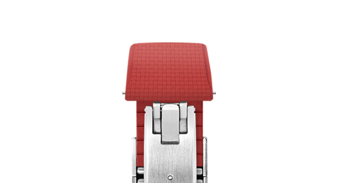 Red Sailcloth CTS Rubber Strap for Cartier Santos de Cartier - Image 6