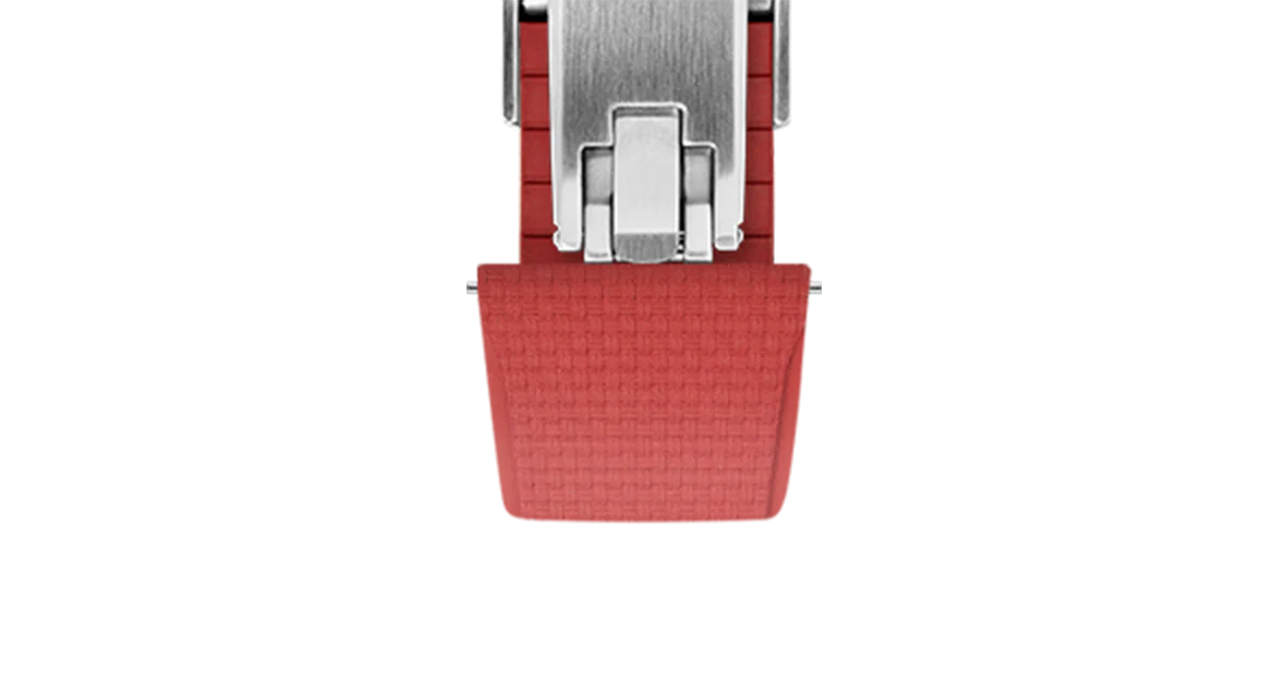 Red Sailcloth CTS Rubber Strap for Cartier Santos de Cartier - Image 7