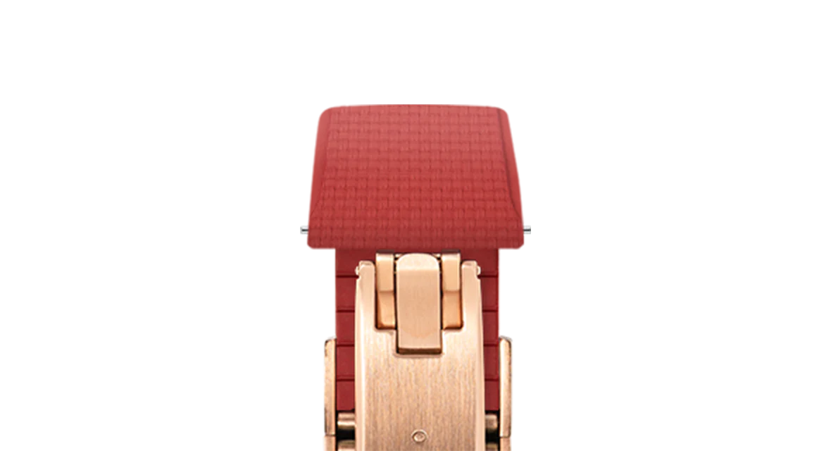 Red Sailcloth CTS Rubber Strap for Cartier Santos de Cartier - Image 8