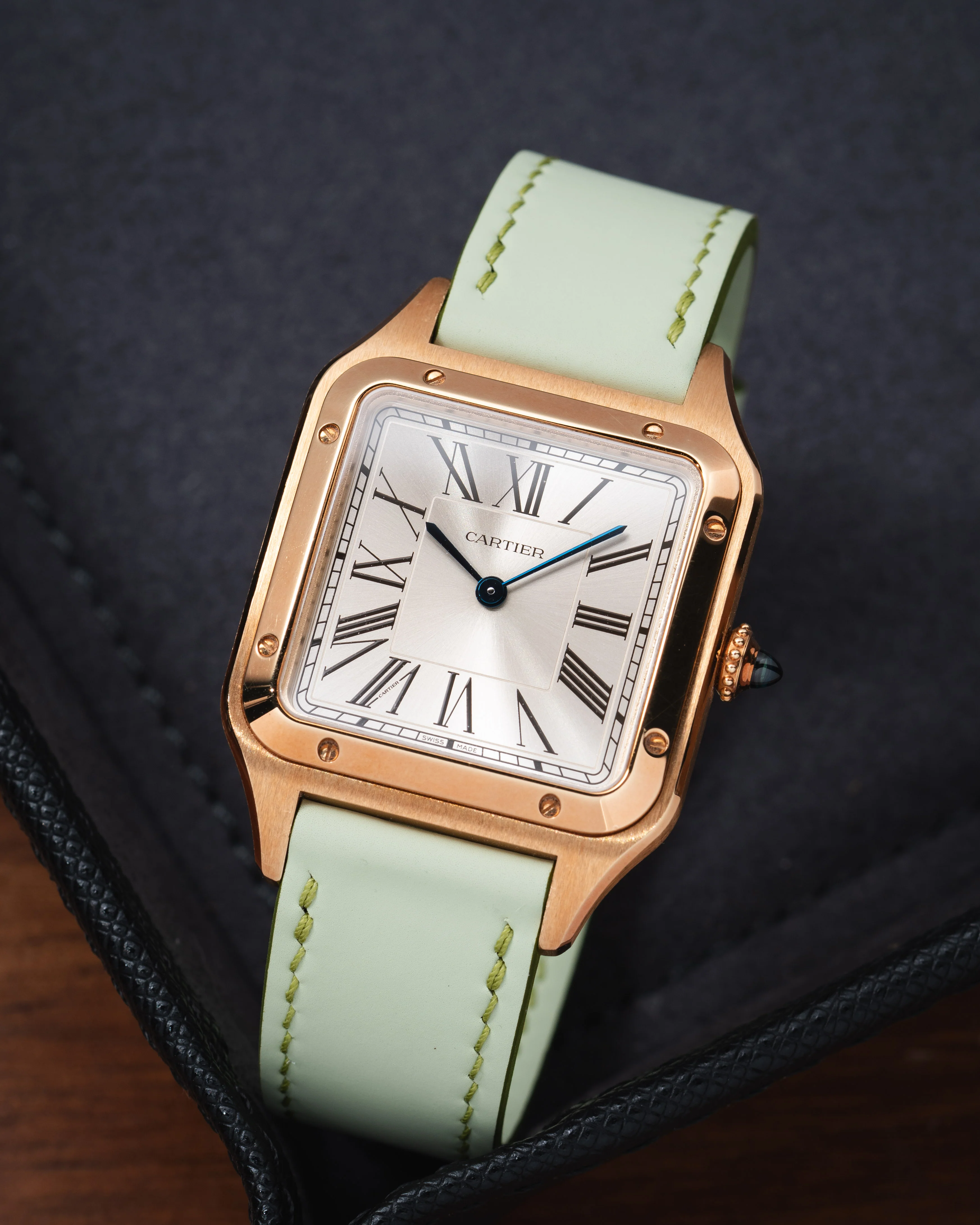Sage Green Rubberised Leather (Smooth) Slim Strap - Image 3