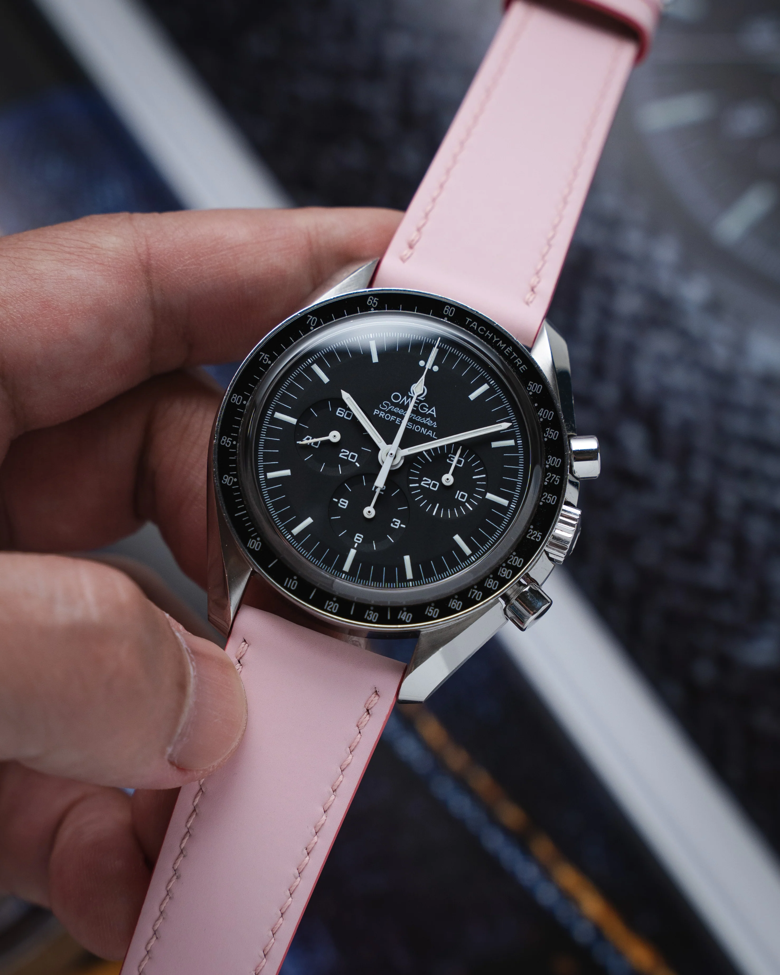Sakura Pink Rubberised Leather (Smooth) Slim Strap - Image 3