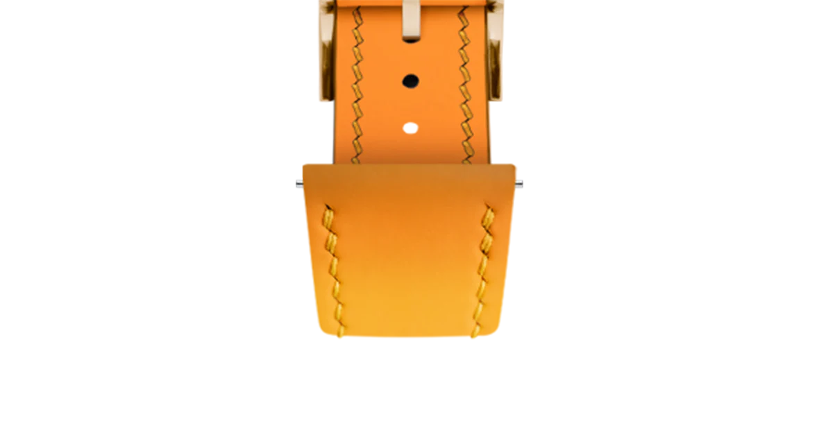 Sun Yellow Rubberised Leather (Smooth) Slim Strap - Image 11