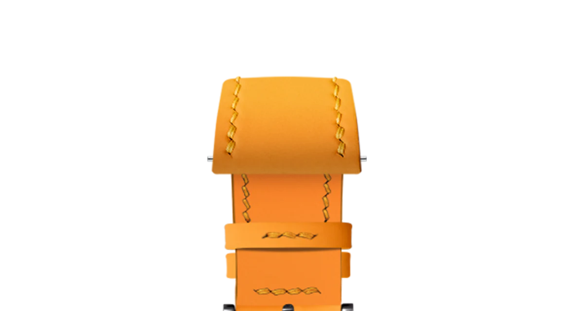 Sun Yellow Rubberised Leather (Smooth) Slim Strap - Image 12