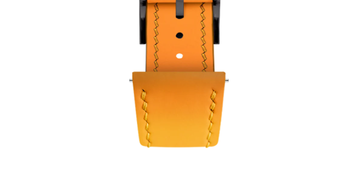 Sun Yellow Rubberised Leather (Smooth) Slim Strap - Image 13