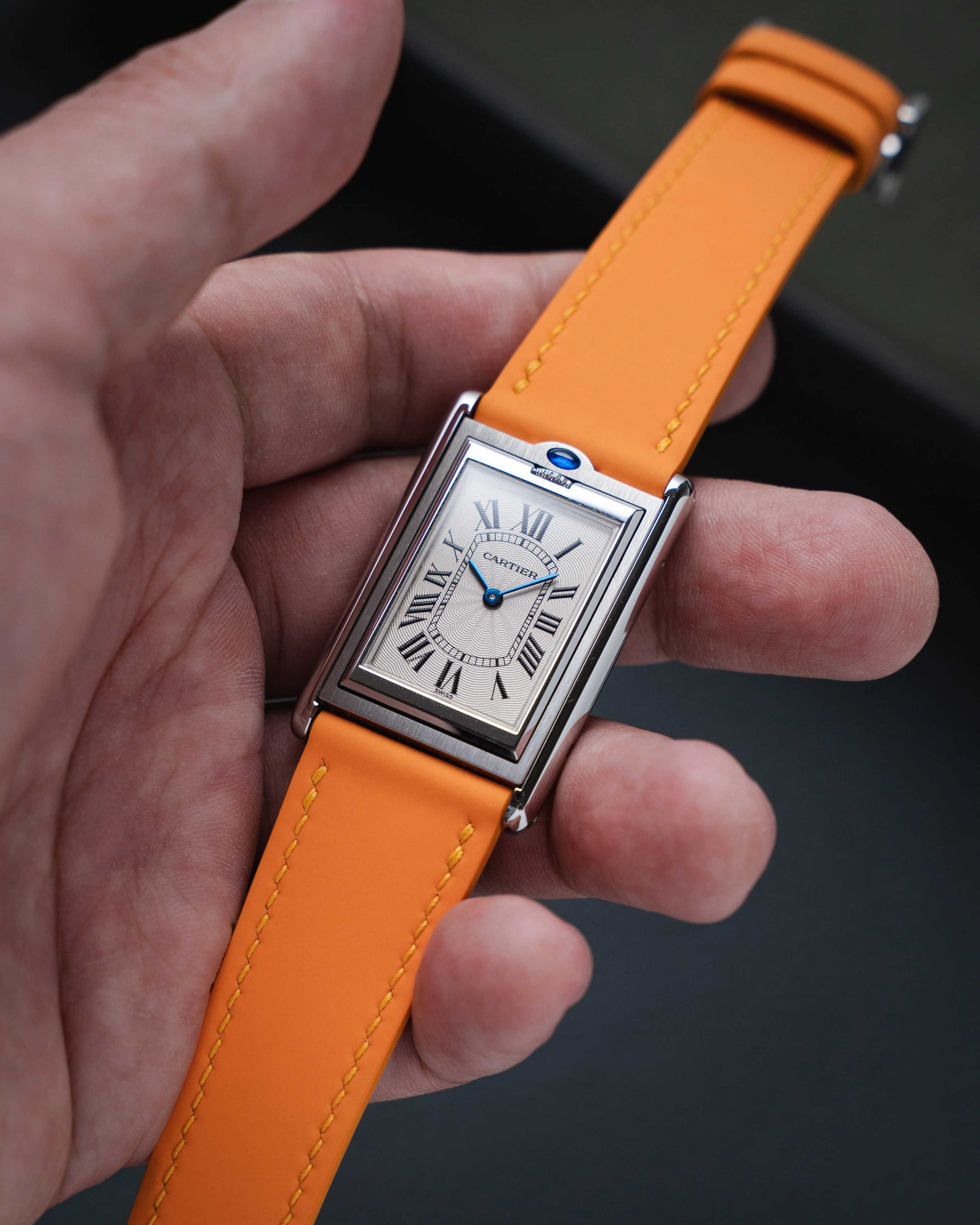 Sun Yellow Rubberised Leather (Smooth) Slim Strap - Image 4