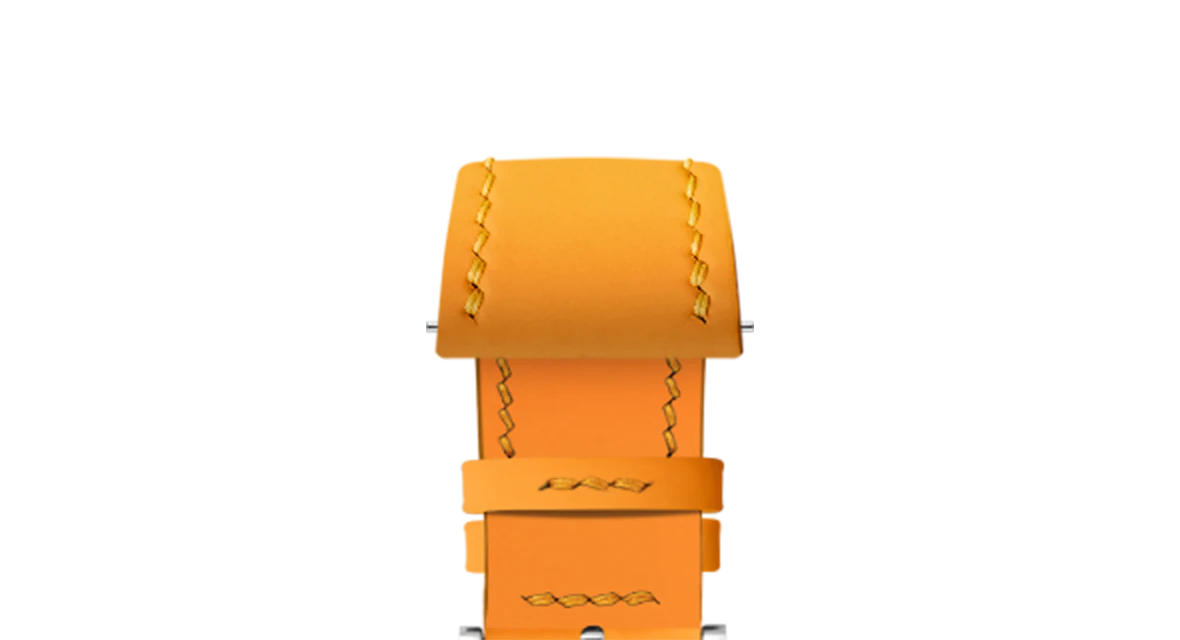 Sun Yellow Rubberised Leather (Smooth) Slim Strap - Image 6