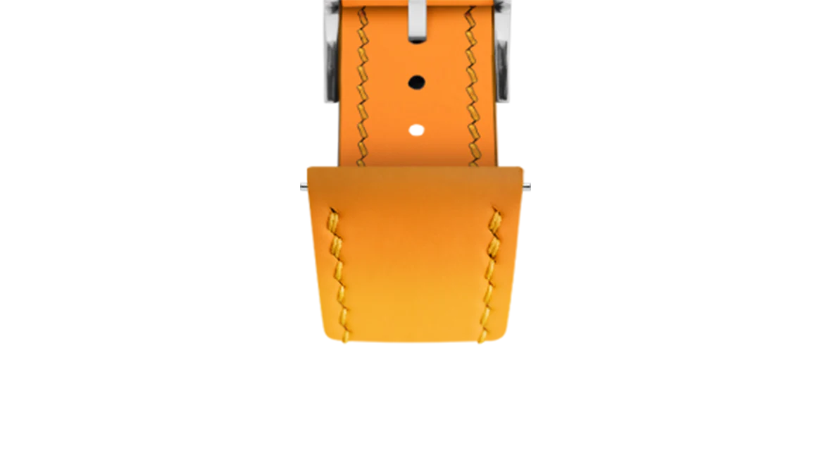 Sun Yellow Rubberised Leather (Smooth) Slim Strap - Image 7