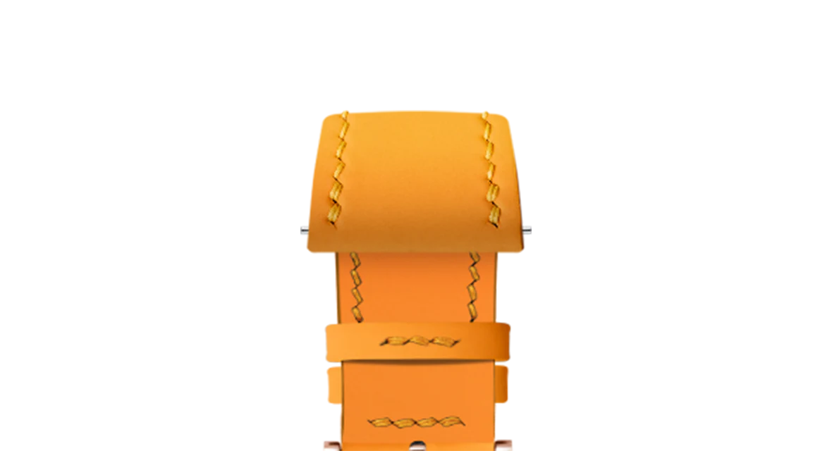 Sun Yellow Rubberised Leather (Smooth) Slim Strap - Image 8