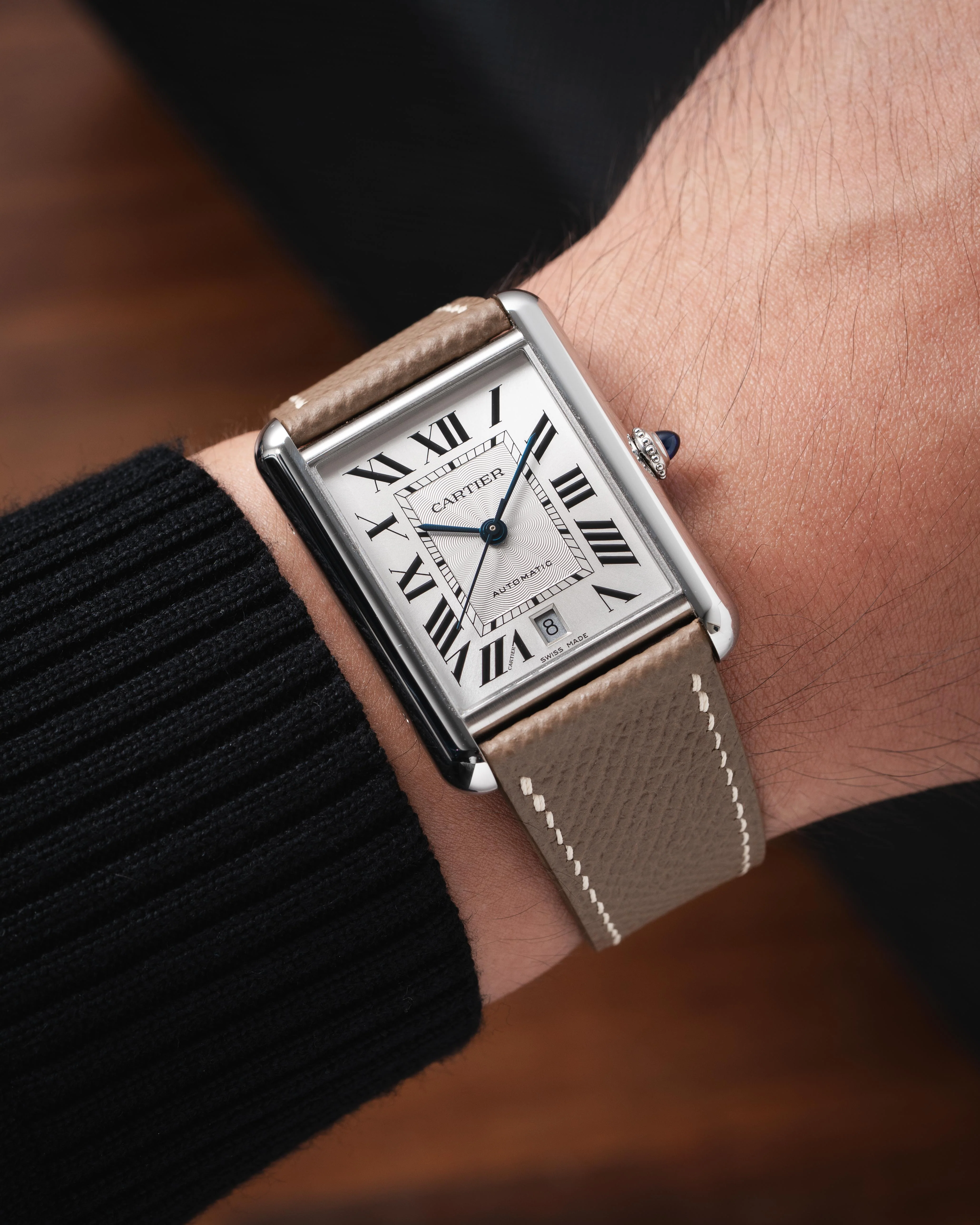 Taupe Epsom Strap for Cartier Tank - Image 2