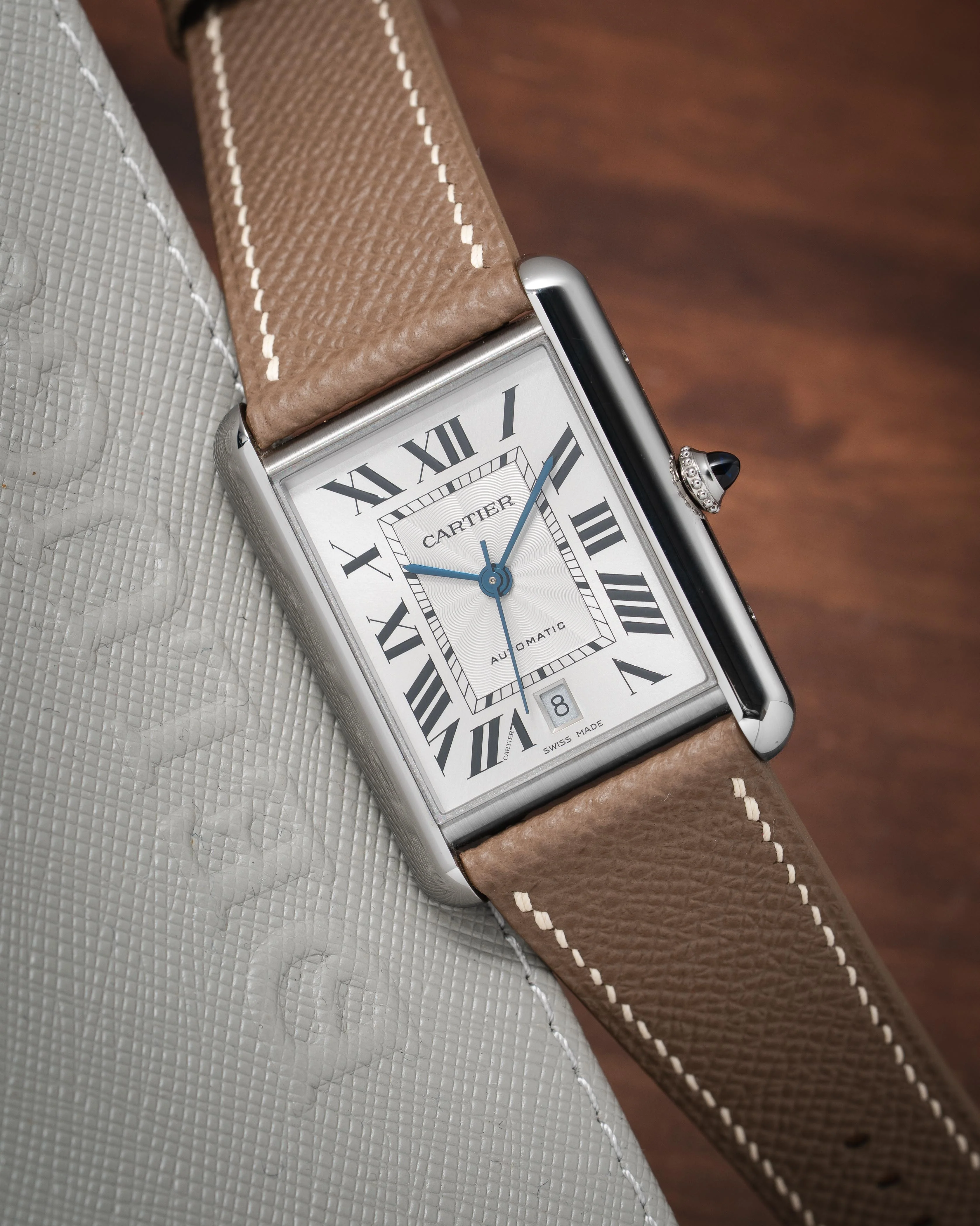 Taupe Epsom Strap for Cartier Tank - Image 4