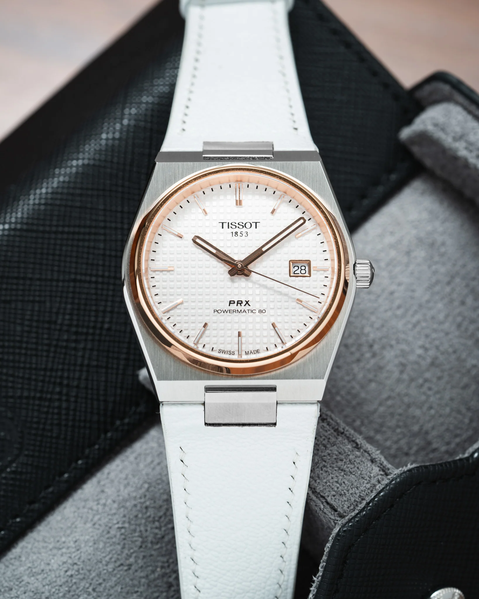 White Chevre Strap for Tissot PRX - Image 2
