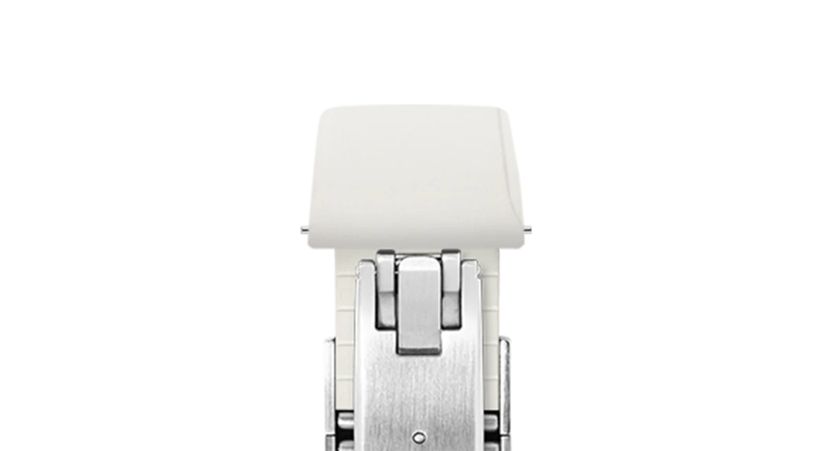 White CTS Rubber Strap for Cartier Santos de Cartier - Image 6