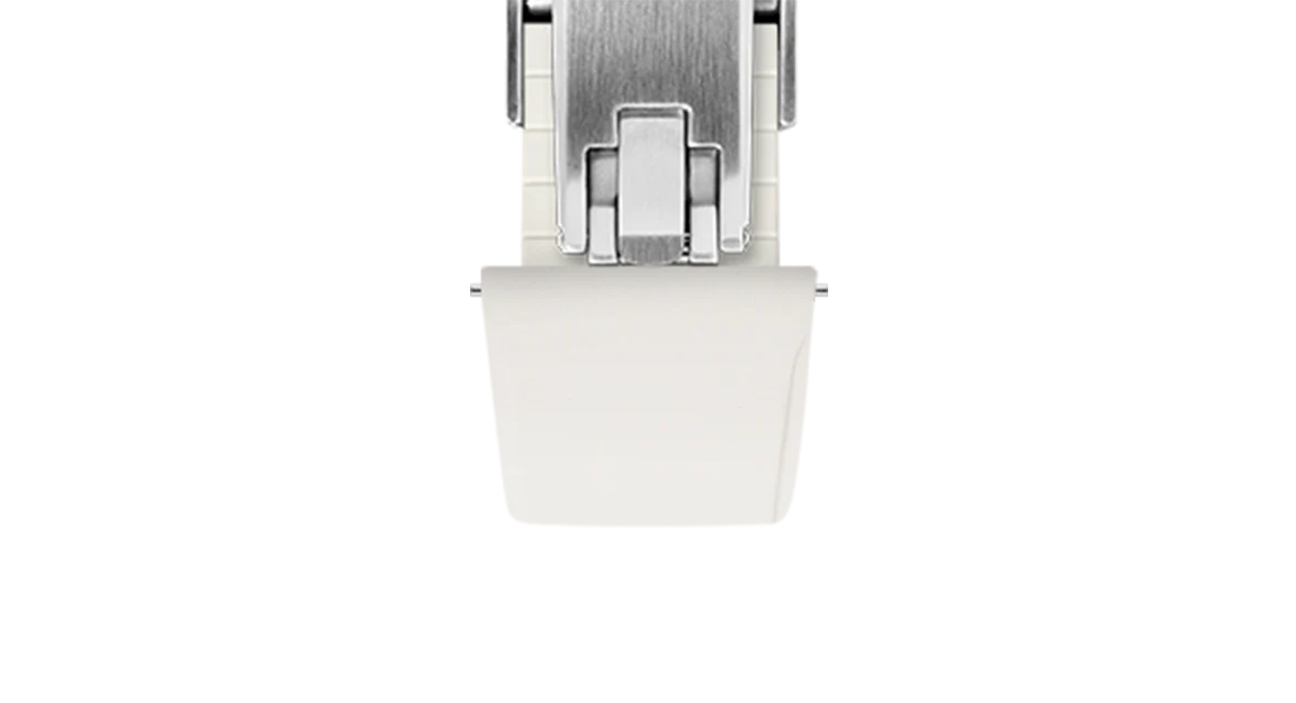 White CTS Rubber Strap for Cartier Santos de Cartier - Image 7