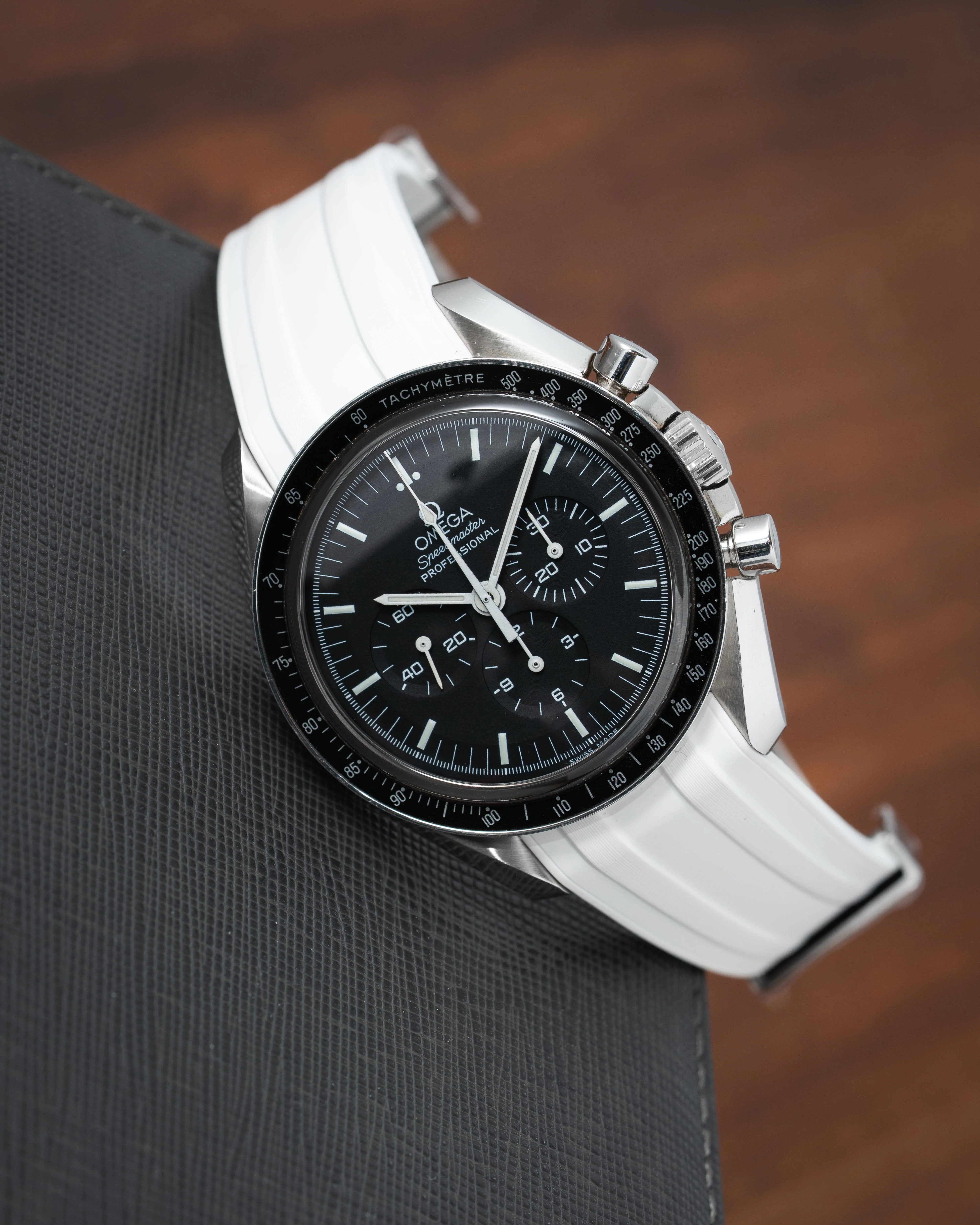 White CTS Rubber Strap for Omega Speedmaster & Swatch MoonSwatch - Image 5